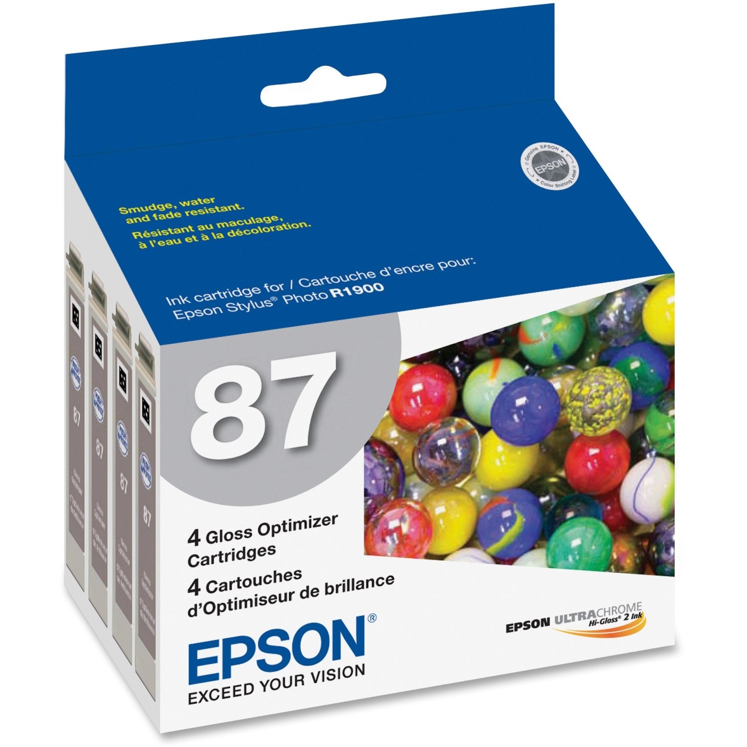 Epson T087020 Gloss Optimizer Ink Cartridge for R1900 Printer - High-Quality Photo Printing for Home & Office Use