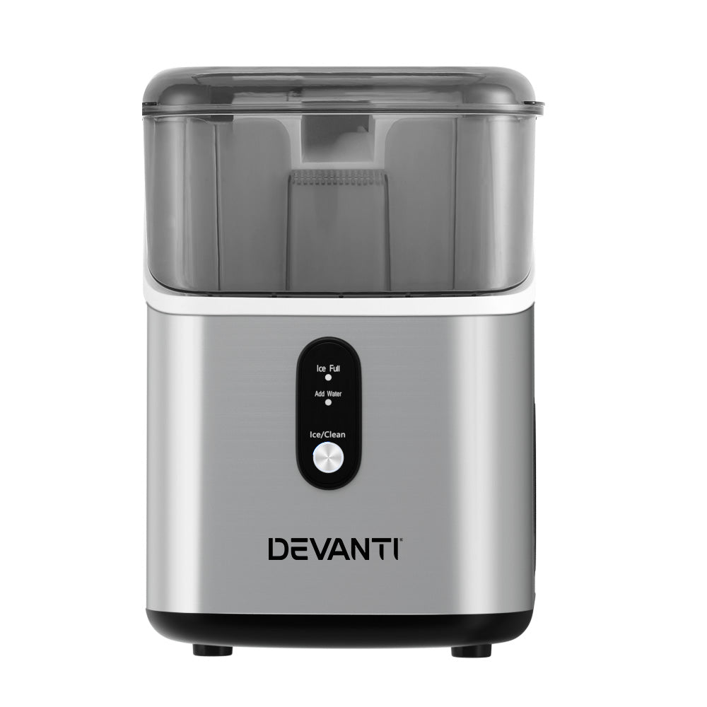 Devanti 33LBS Portable Countertop Ice Maker Machine - Fast 15KG Nugget Ice Cube Production for Home, Office, and Outdoor Use - Perfect for Cocktails, Beverages, and Party Drinks