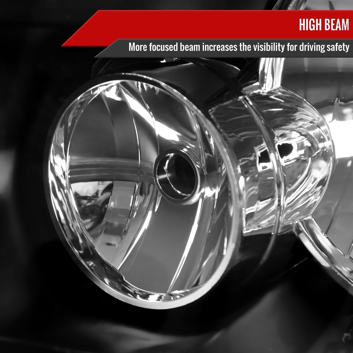 03-06 Ford Expedition Black Headlights & Headlamps Pair - Left & Right Replacement for Improved Night Driving & Style Upgrade