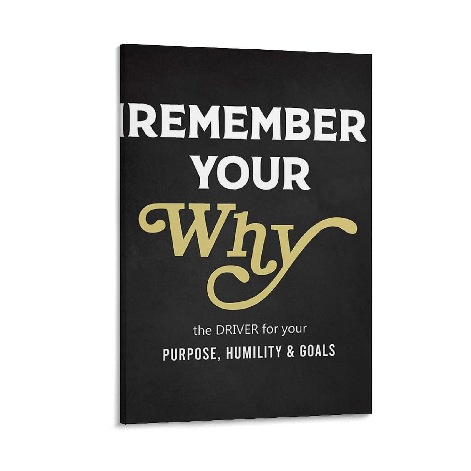 Inspirational 'Remember Your Why' Motivational Wall Art - 24x36 Inch (60x90cm) Canvas Poster for Living Room, Bedroom & Office Decor - Perfect for Home, Workspace & Gift Giving