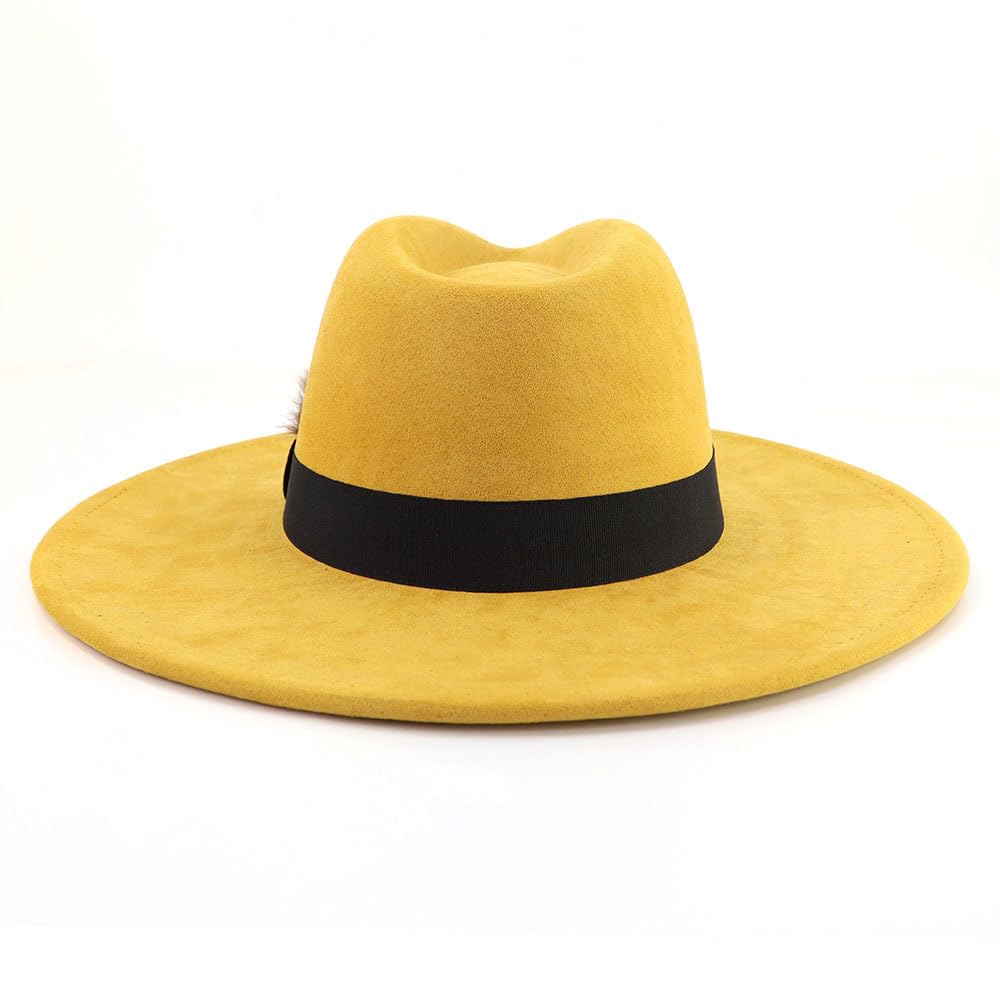 Stylish LIDHAY Wide Brim Fedora Hat for Women & Men - Western Suede Panama Hat for Outdoor Activities, Beach, Travel & Fashion Accessories