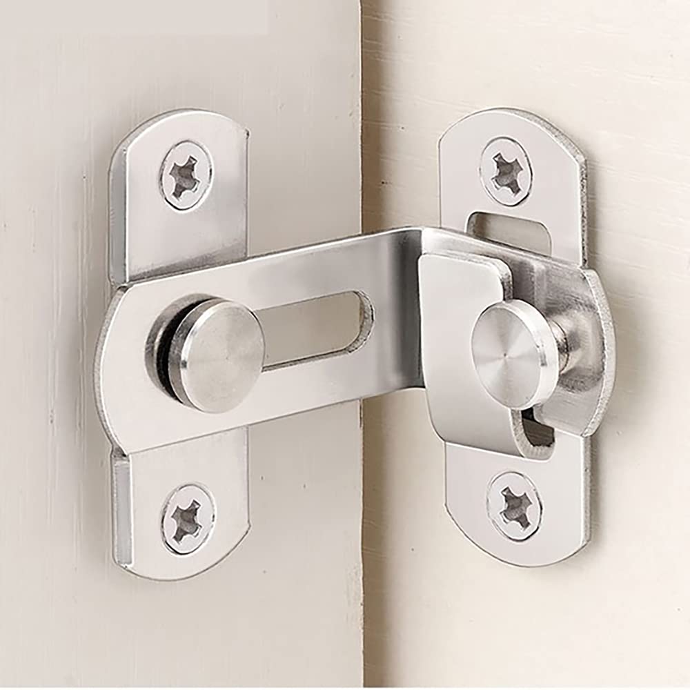 Stainless Steel Gate Latches & Door Hasp Lock - Heavy Duty Bolt Latch for Sliding Doors, Flip Doors, Fences & Bathroom Security - Outdoor & Indoor Use for Home, Garage & Garden Safety