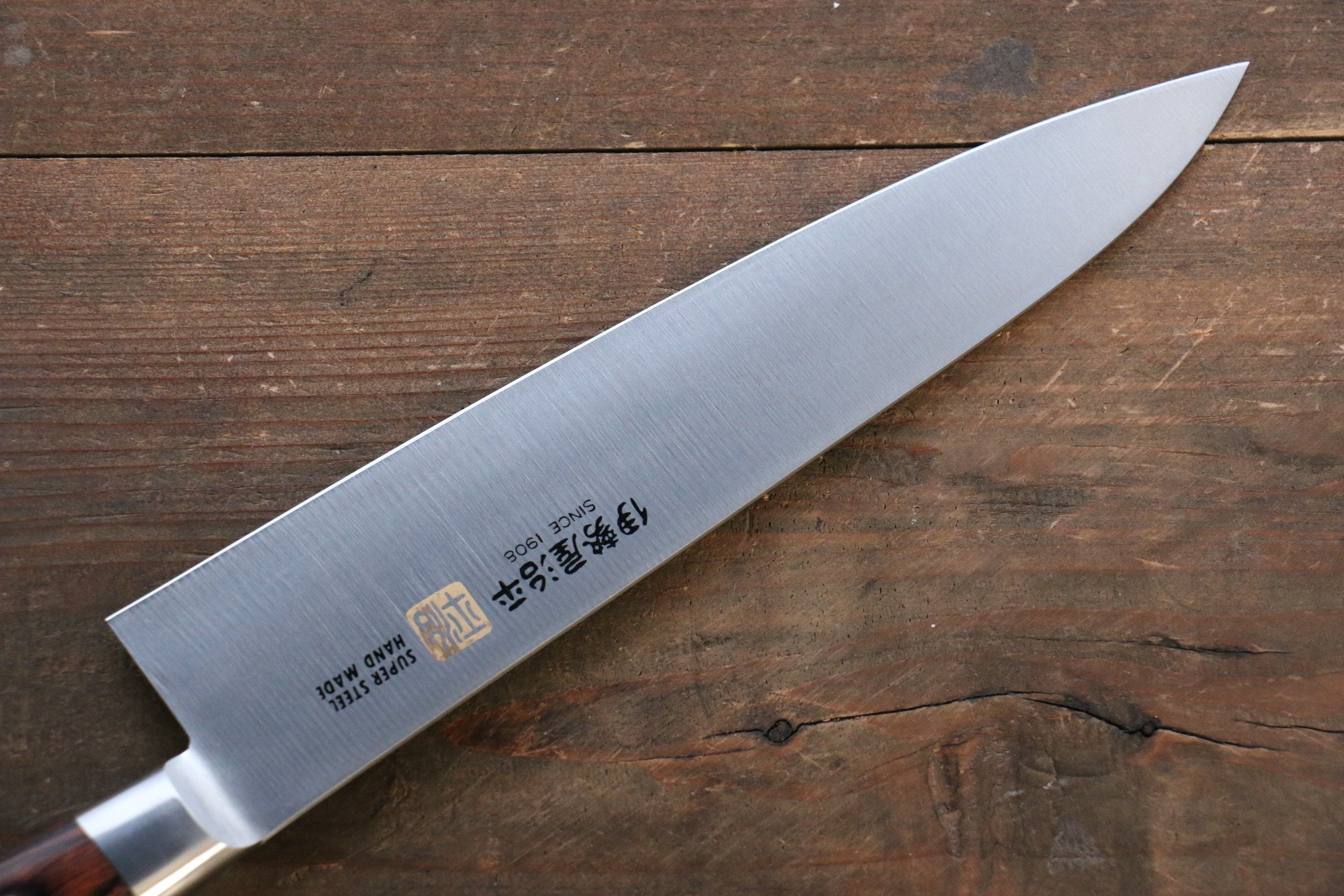 Premium Iseya Molybdenum Steel Japanese Chef Knife Set - 120mm Petty Knife & 210mm Gyuto Knife with Mahogany Wood Handle (Stainless Steel Ferrule) - Perfect for Home Cooking, Professional Kitchens & Sushi Preparation