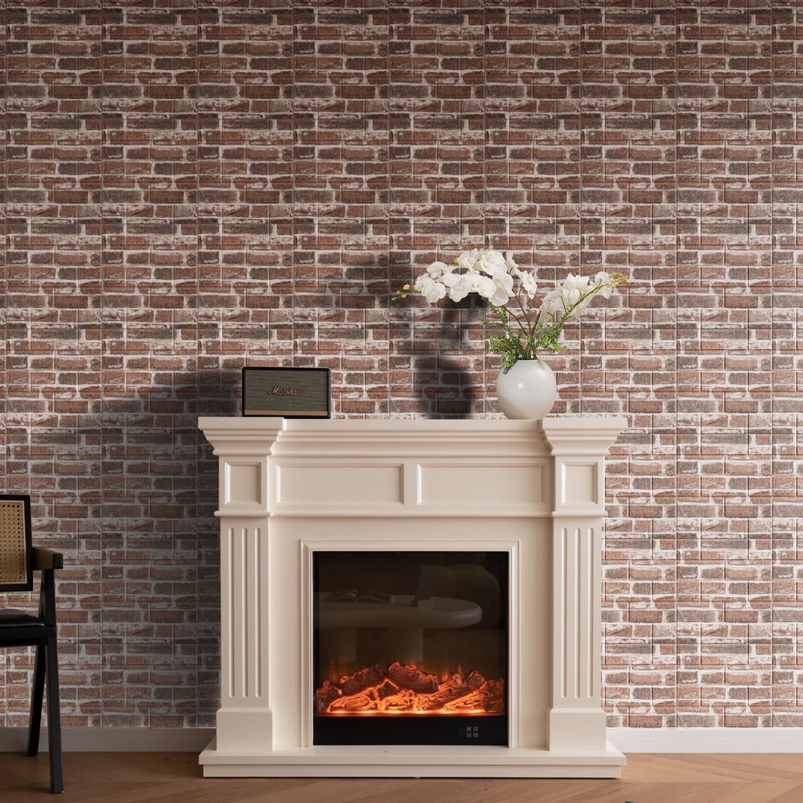 20PCS 3D Peel and Stick Faux Brick Wall Panels - Self-Adhesive Foam Stone Wallpaper for Bedroom, Kitchen, Living Room & Home Decor - Easy DIY Wall Covering for Accent Walls and Interior Design