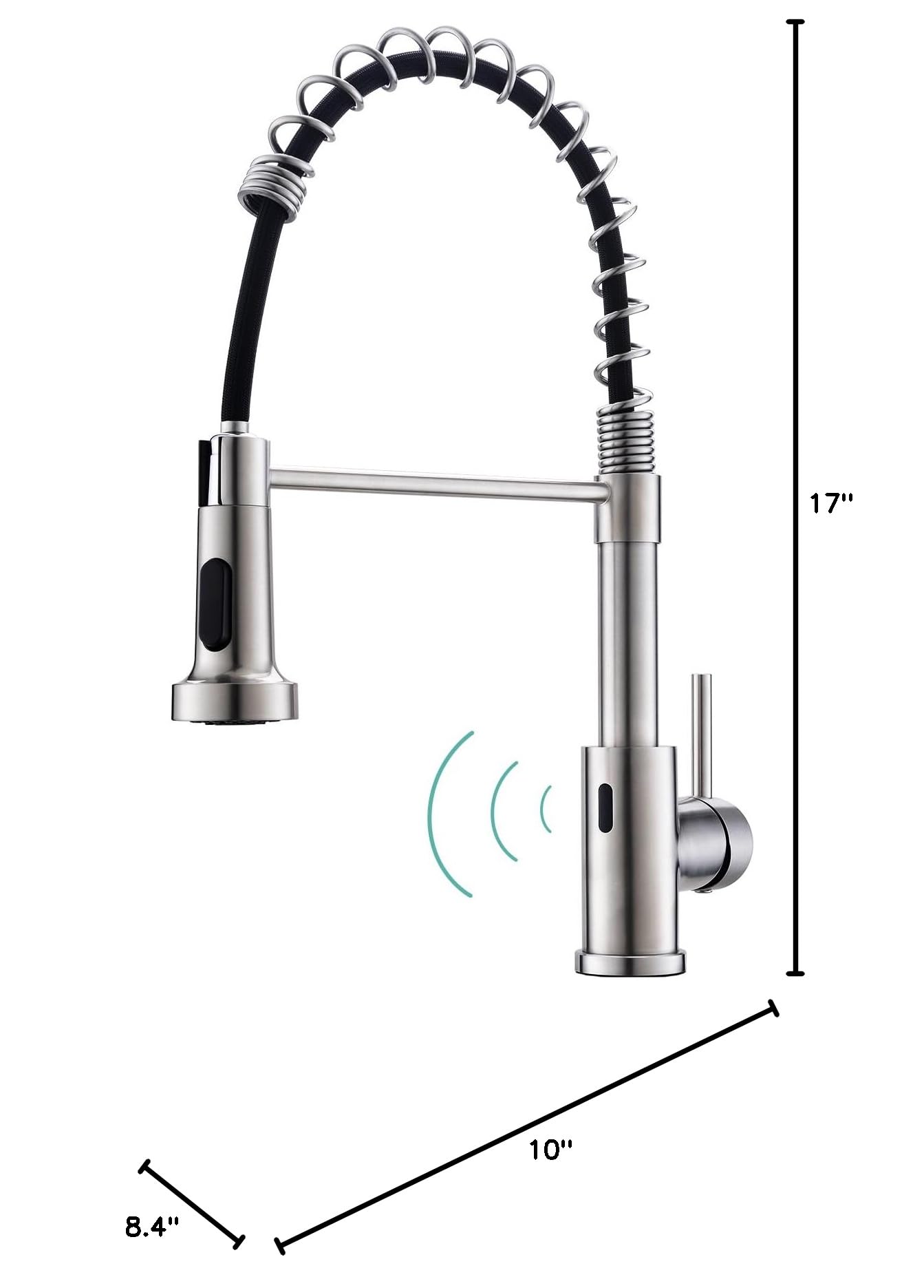 Touchless Kitchen Faucet with Pull Down Sprayer - Motion Sensor Stainless Steel Spring Single Handle Sink Faucet (Brushed Nickel) for Modern & Hygienic Kitchen Upgrade | Perfect for Busy Cooks, Families & ADA Compliant Homes