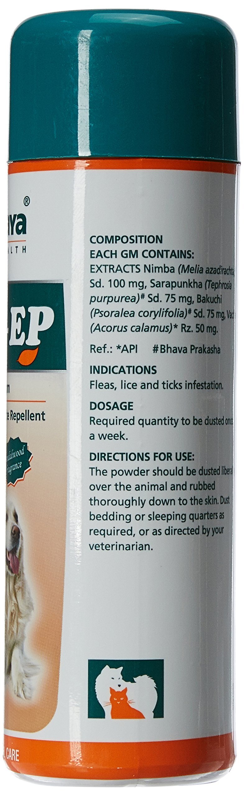 Himalaya Erina-EP Powder for Dogs & Cats - Natural Neem & Eucalyptus Flea & Tick Control - Soothes Itchy Skin - 150g | Pet Grooming, Kennel Use & Home Pest Prevention