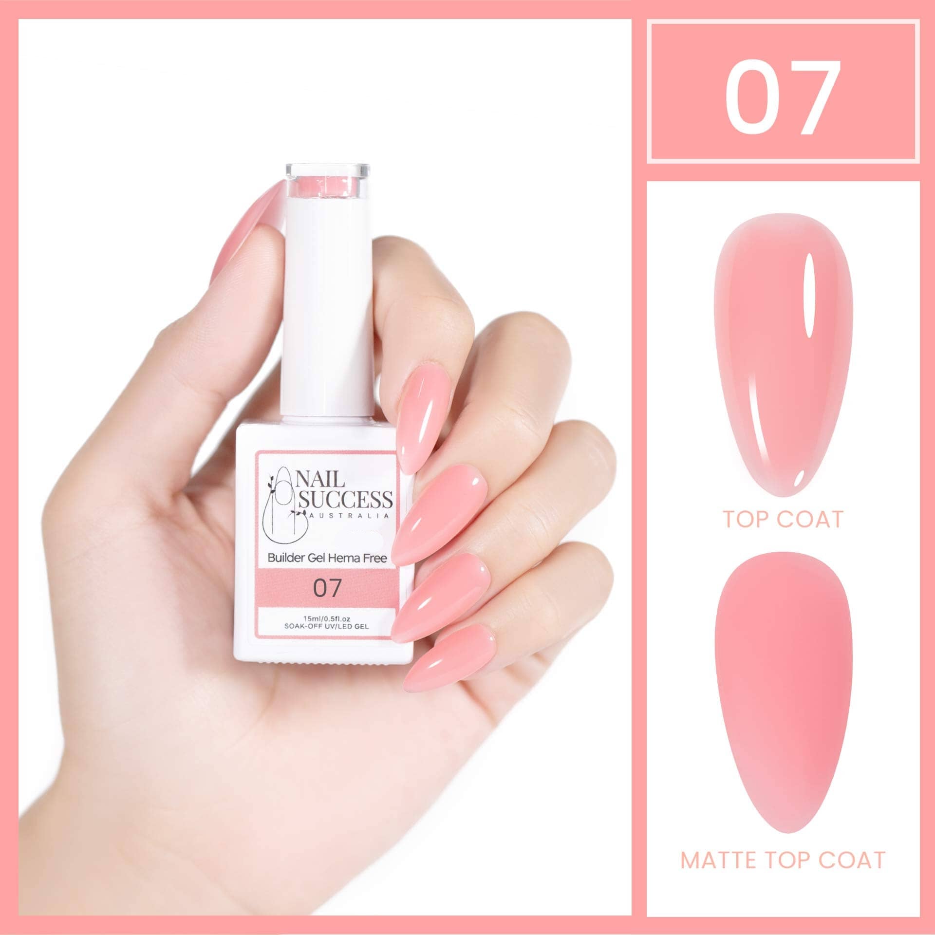 Professional HEMA-Free Nail Builder Gel - Strong & Durable for DIY Manicures, Nail Extensions & Salon-Quality Nails at Home