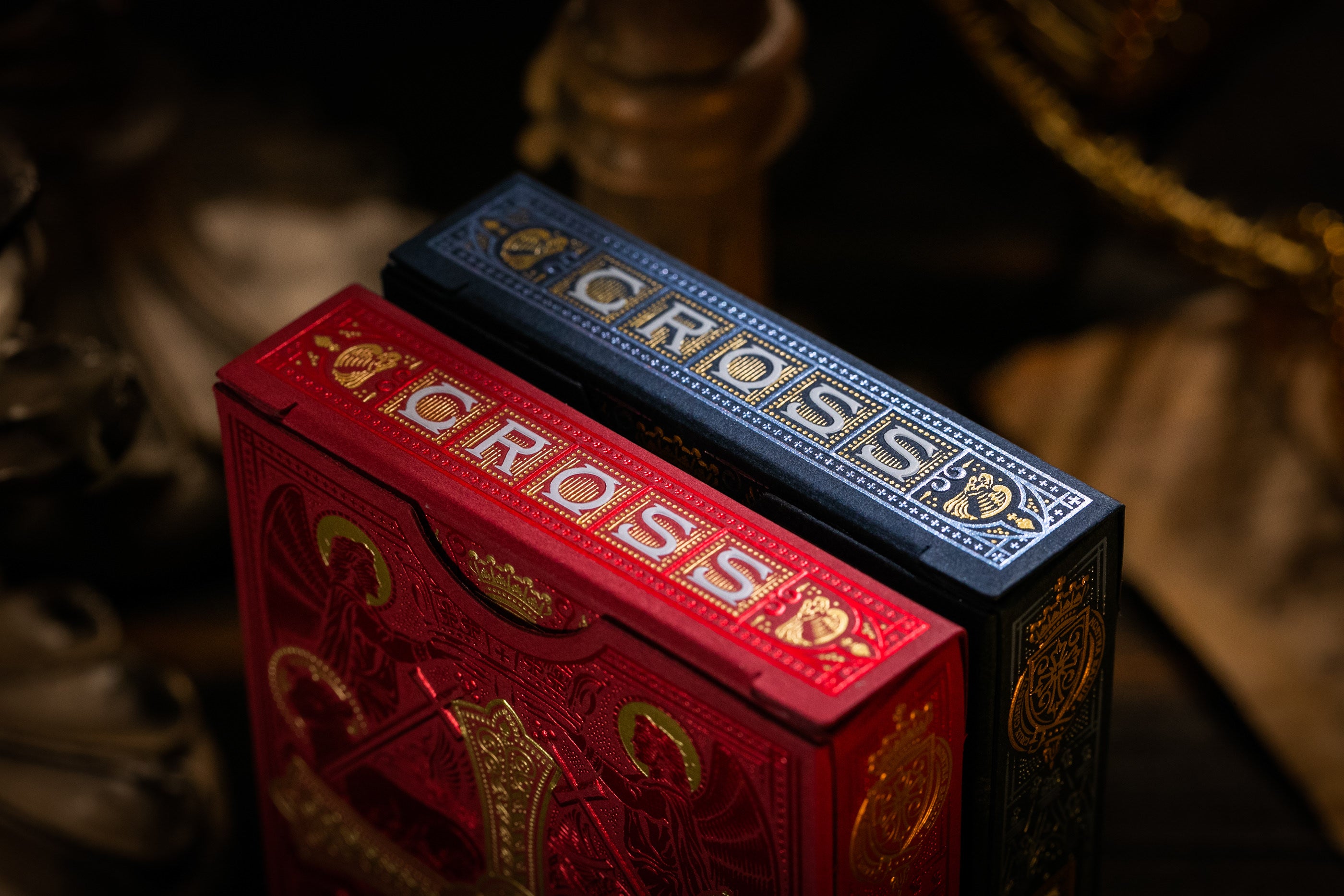 Gilded Cross Playing Cards - Red Maroon Martyrs Limited Edition (1 of 150) - Perfect for Collectors, Card Games, and Magic Tricks