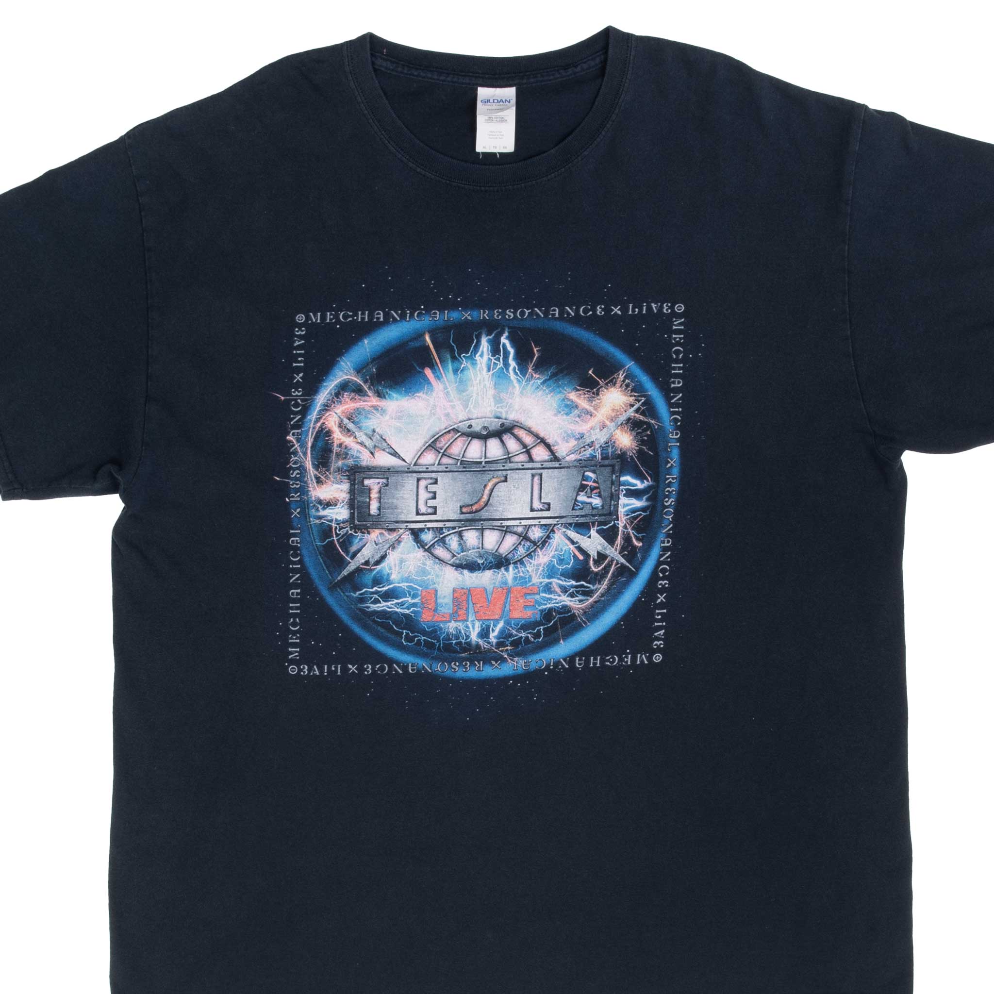 Tesla Mechanical Resonance Live 2016 Tour T-Shirt - XL Size - Vintage Band Tee for Concerts & Music Fans
