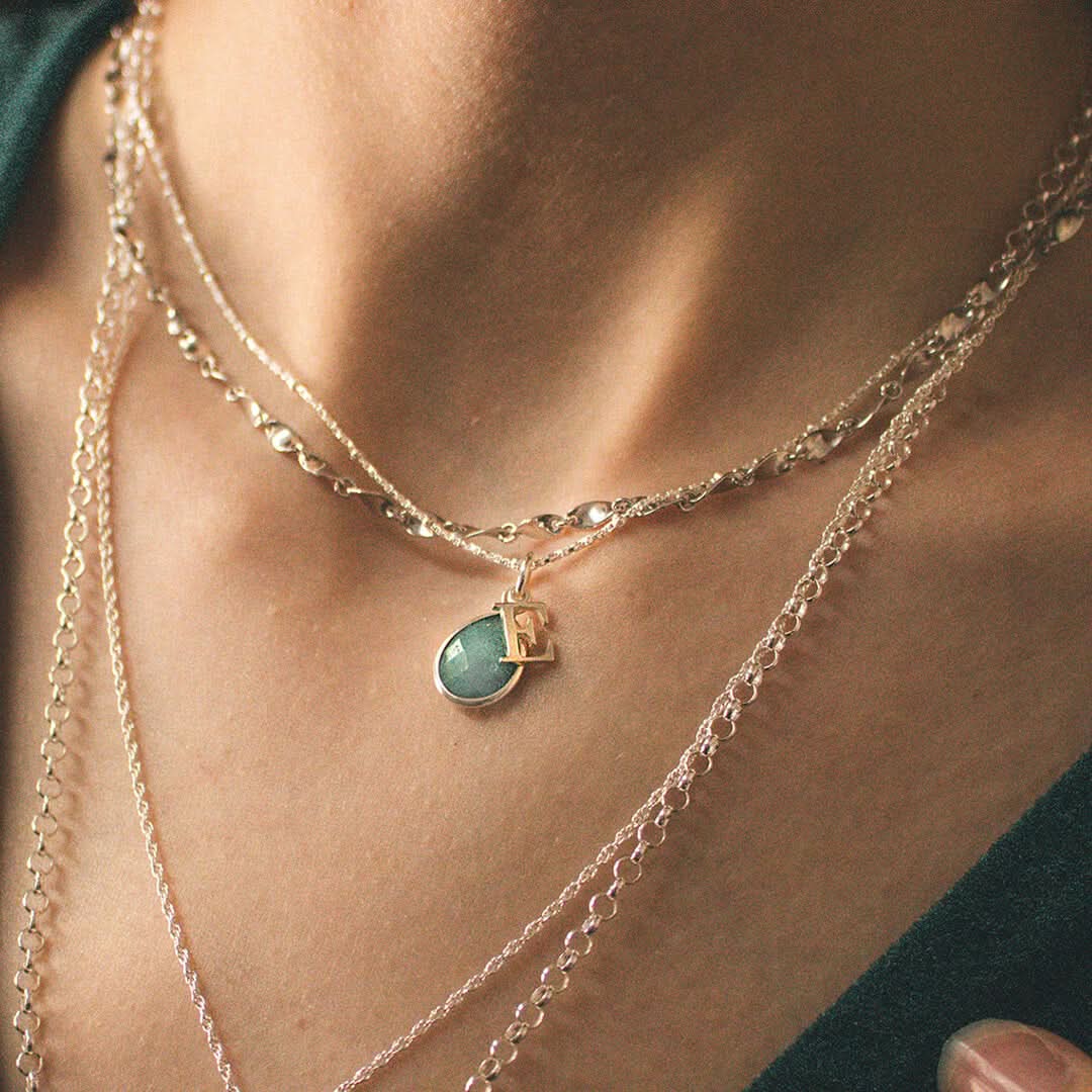 Chrysoprase Charm Necklace in Sterling Silver | May Birthstone Jewelry | Perfect for Gifts, Weddings & Everyday Wear