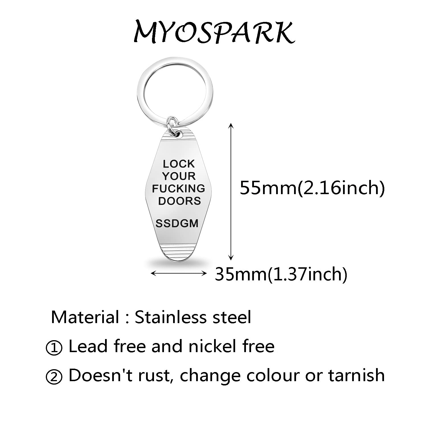 MYOSPARK Lock Your Doors Keychain - SSDGM Style True Crime Gift for Murderino Fans - Perfect for Crime Podcast Lovers & Personal Safety Accessories