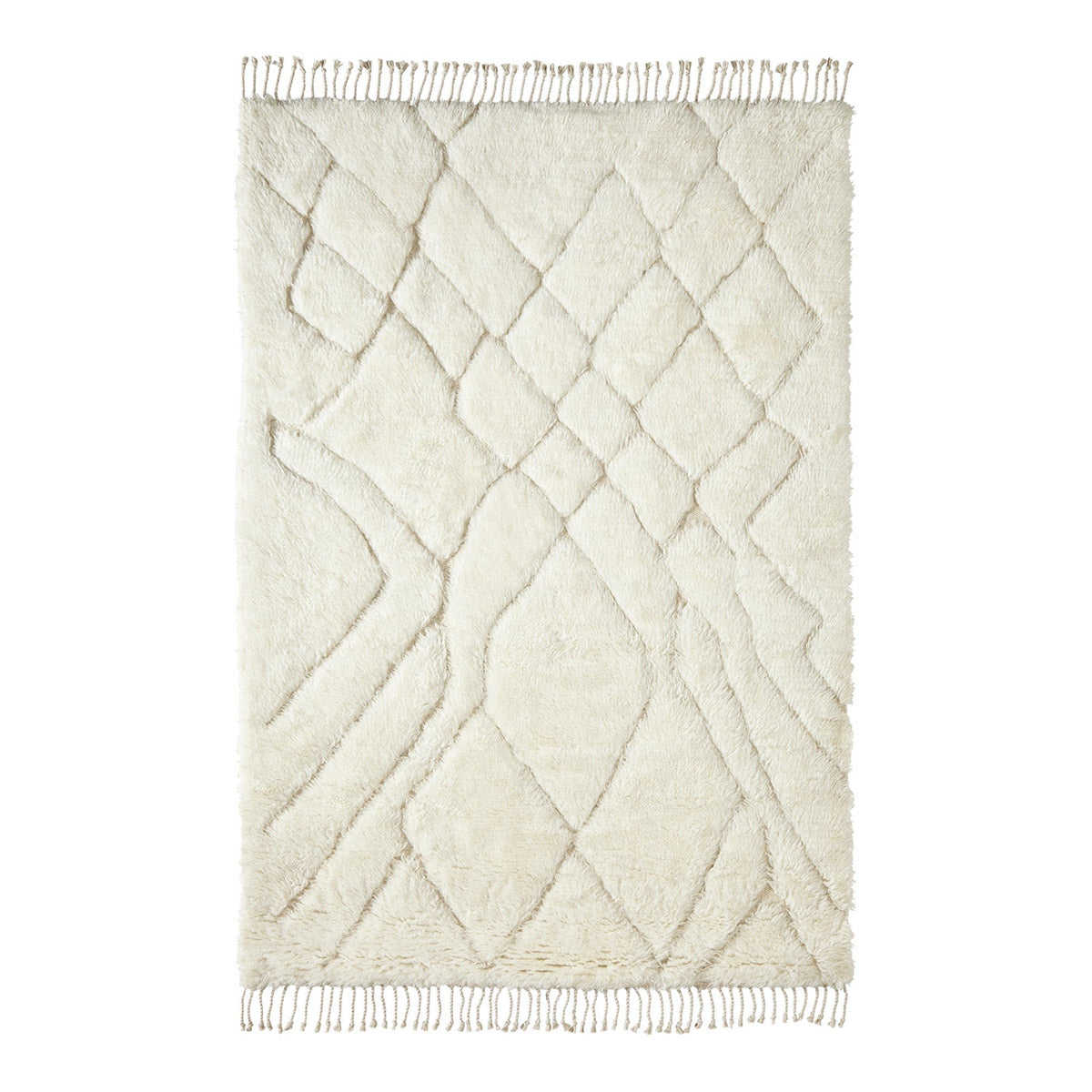 Authentic Ashanti Tribal Pattern Berber Wool Shag Rug - Handmade Moroccan Style Area Rug for Living Room, Bedroom & Boho Decor