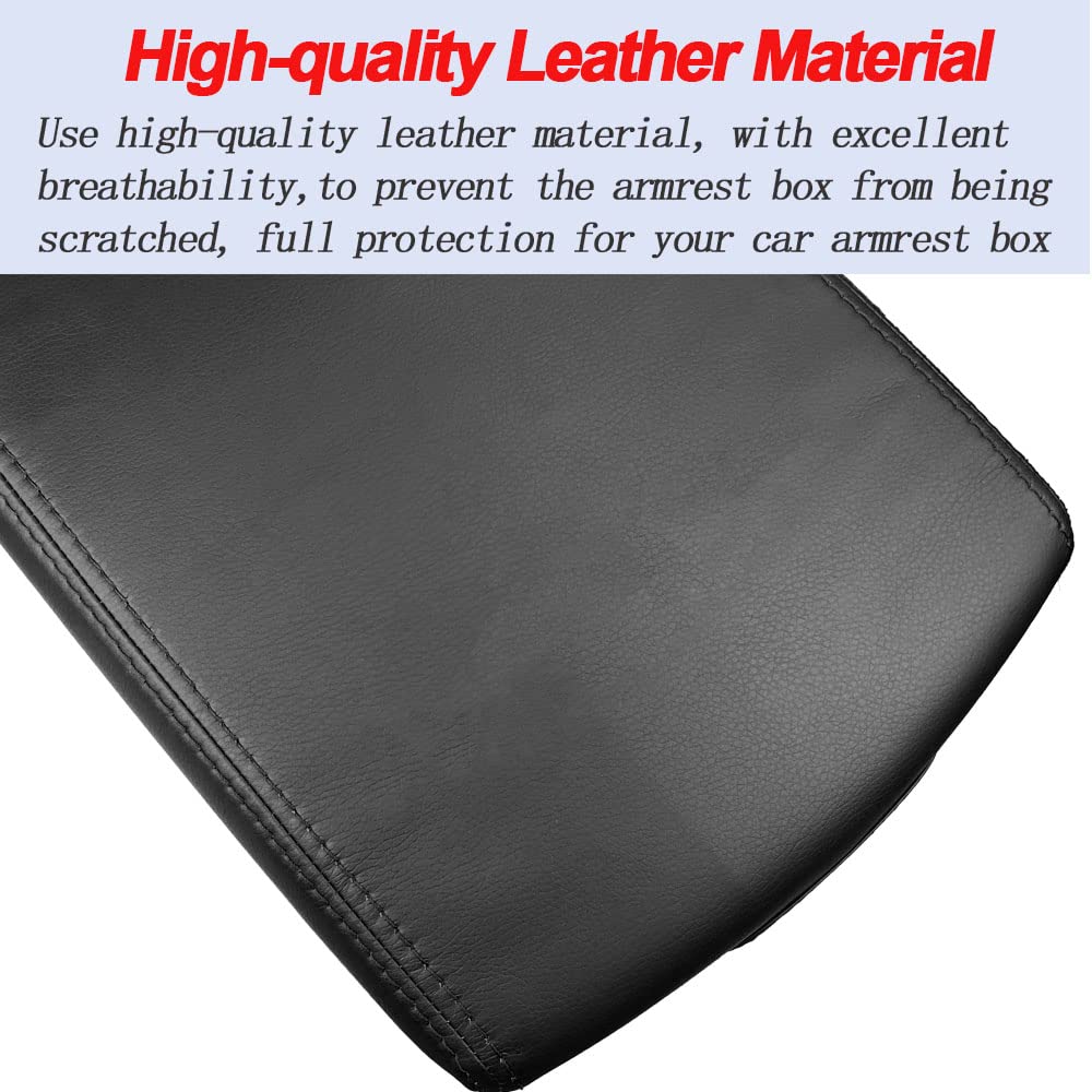 Premium Car Armrest Cover for Chevrolet Traverse 2018-2022 - Genuine Leather Center Console Protector with Black Stitching | Interior Accessories for Comfort & Vehicle Protection | Perfect for Daily Commute, Road Trips & Long Drives