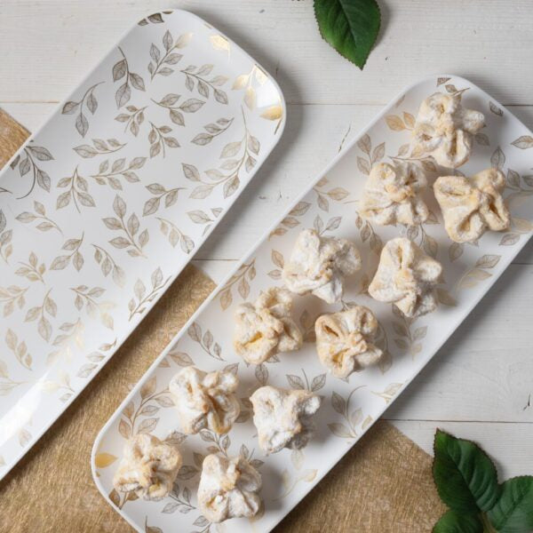 Organic White Rectangle Serving Tray Set of 2 - 17.5