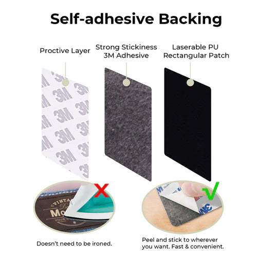 xTool Black to Silver Laserable Leatherette Rectangular Patches (10 Pack) - Perfect for DIY Crafts, Leatherworking, and Custom Apparel Projects