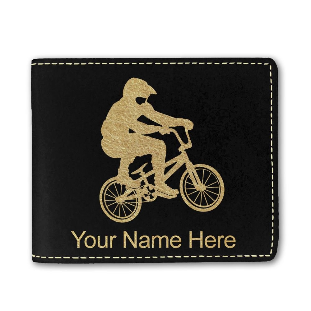 Premium Faux Leather Wallet for Men - Custom Engraved BMX Rider Design - Perfect Gift for Bikers & Motorcycle Enthusiasts - Ideal for Everyday Use, Travel & Outdoor Adventures