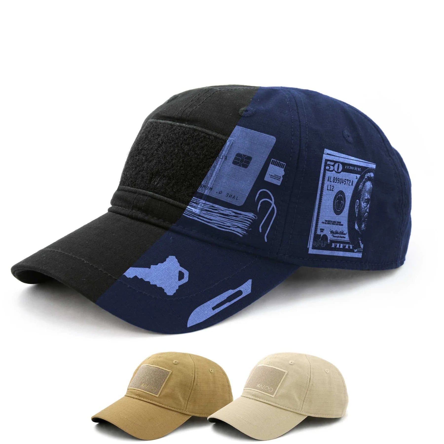 Wazoo Survival Gear Patch Cache Cap™ - Tactical Military Hat with Velcro for Morale Patches - Perfect for Outdoor Adventures, Hiking, and Military Enthusiasts