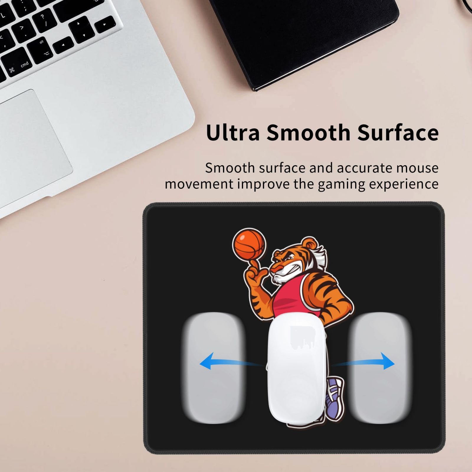 Tiger Athletes Non-Slip Rubber Base Mouse Pad - Waterproof 10x12 Inch Gaming & Office Mousepad for Laptop & PC - Perfect for Work, Gaming & Home Office Use