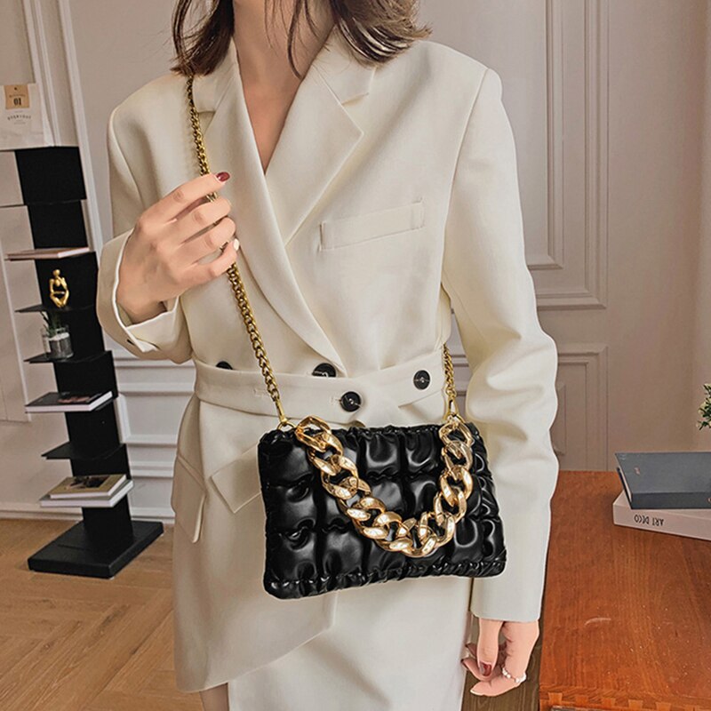Stylish Women's Leather Crossbody Bags with Chain Strap - Fashionable Shoulder Satchel Purse for Everyday Use, Work & Date Night