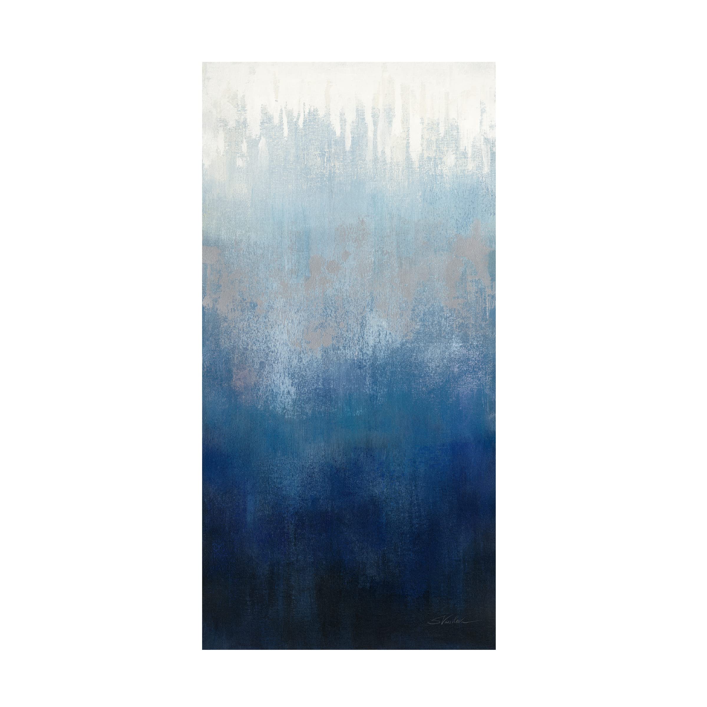 Trademark Fine Art 'Silver Wave I' Canvas Art by Silvia Vassileva - Modern Abstract Wall Decor for Living Room, Bedroom & Office