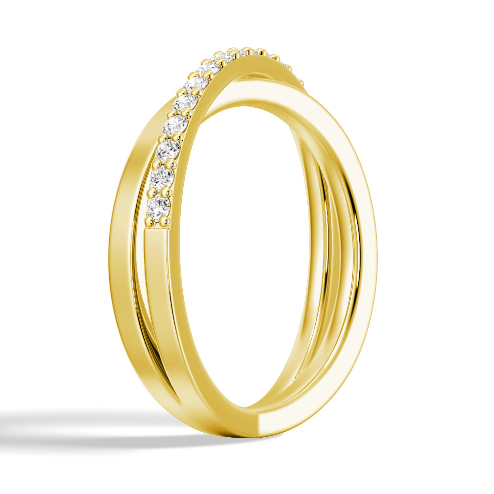 Lab Grown Diamond Ring with Interwoven Cross Design - Elegant & Ethical Jewelry for Weddings, Anniversaries & Special Occasions