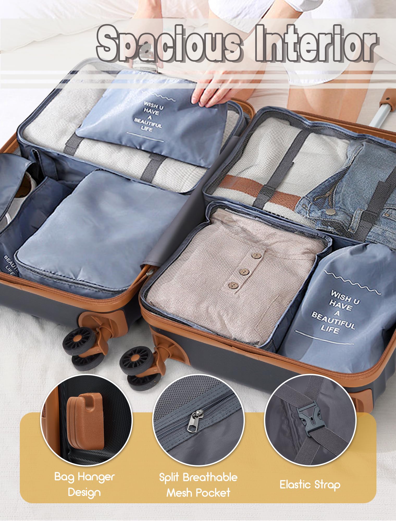20-inch Airline Approved Carry On Luggage - 22x14x9 Lightweight ABS Hard Shell Suitcase with Spinner Wheels & TSA Lock - Perfect for Business Travel, Weekend Getaways & International Flights