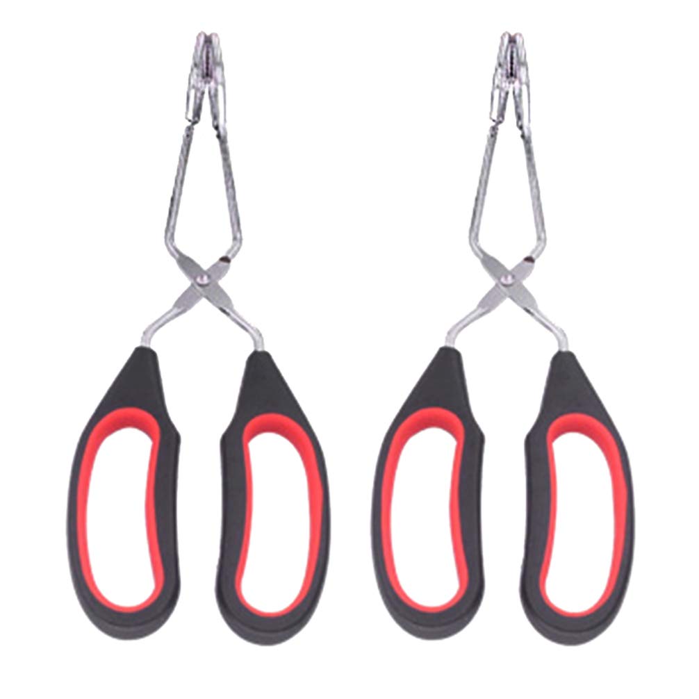 YARNOW 2-Piece Stainless Steel Kitchen Tongs - Heat Resistant Scissor Tongs for Cooking, BBQ, Baking, Serving Bread, Meat, Pizza & Salad - Perfect for Grilling, Camping & Home Use (Size S)