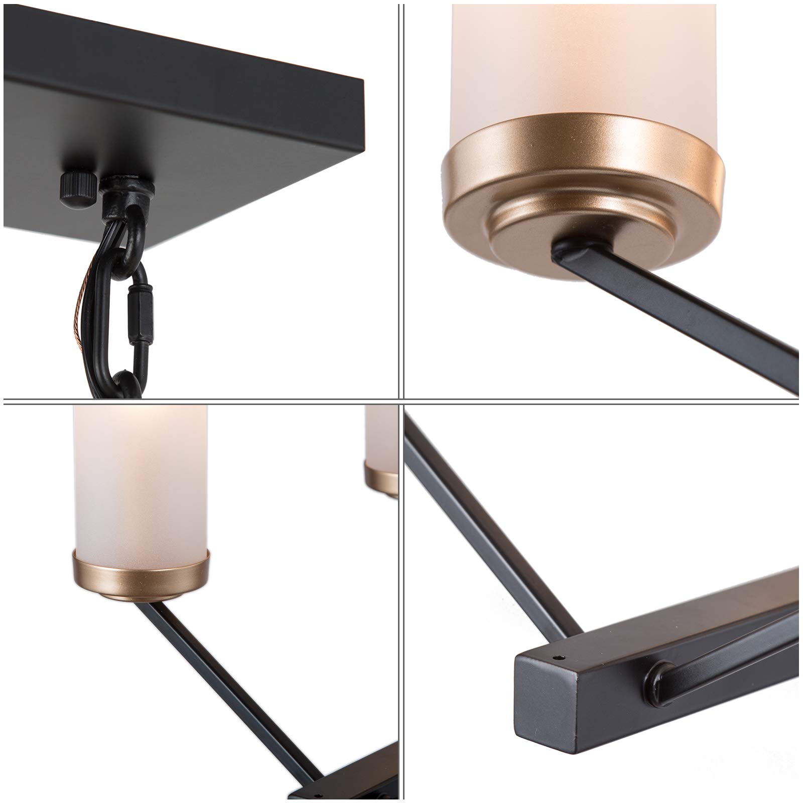 Black Gold 8-Light Modern Farmhouse Chandelier - 31.5