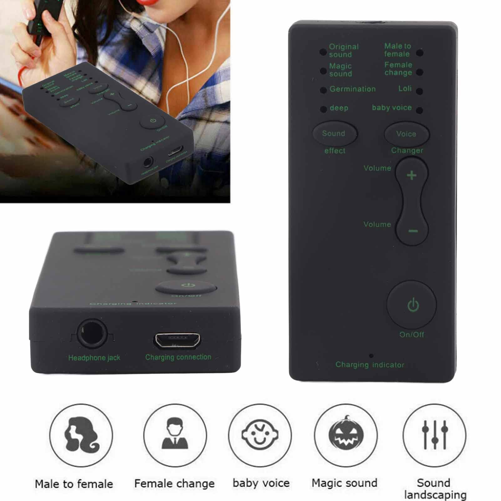 OKJHFD Mini Voice Changer Device - Portable Sound Card for Mobile Phone, Computer, Laptop - Perfect for Gaming, Live Streaming, and Voice Modulation