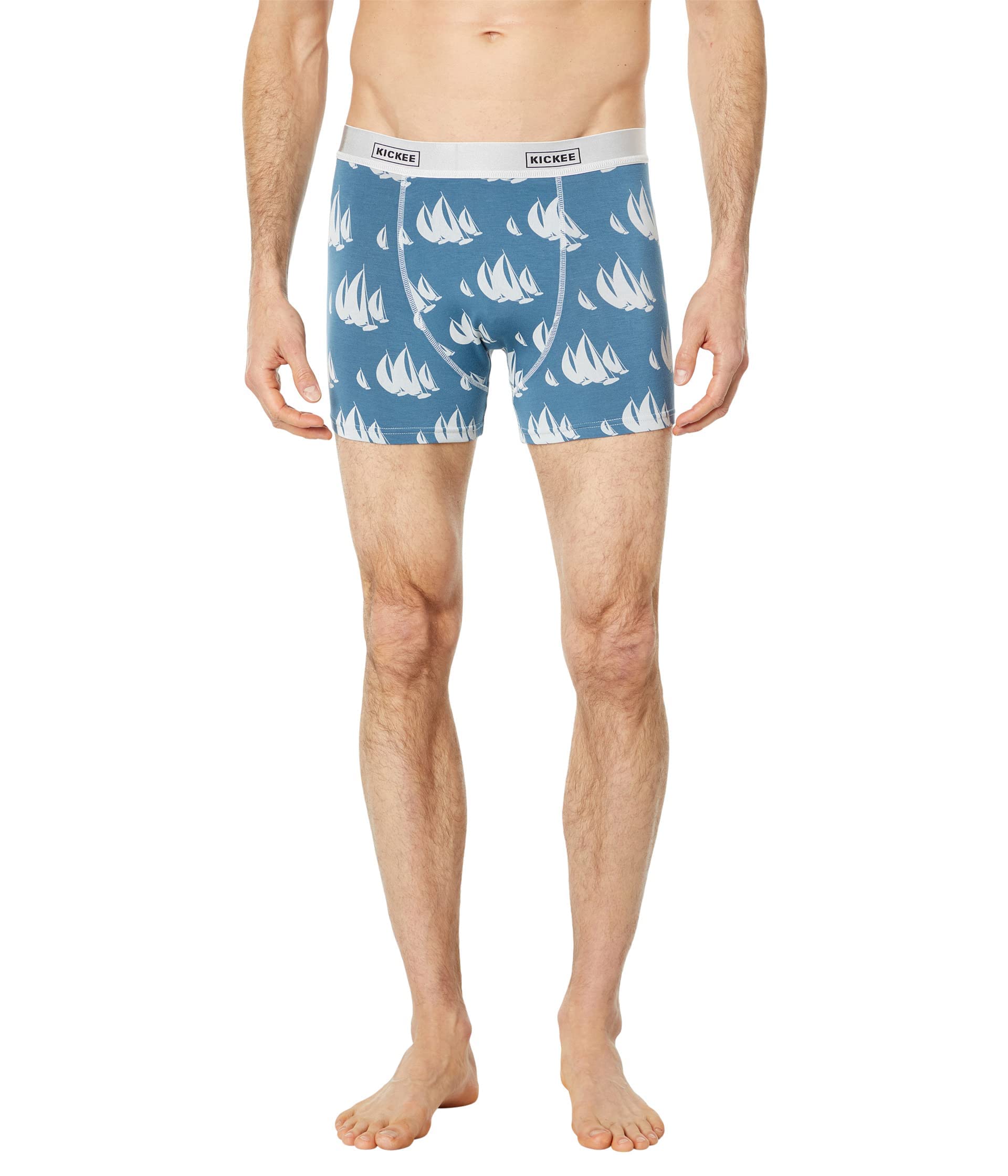 KICKEE Men’s Silky Soft Printed Boxer Brief Underwear - Comfortable Breathable Underwear for Everyday Wear & Lounge
