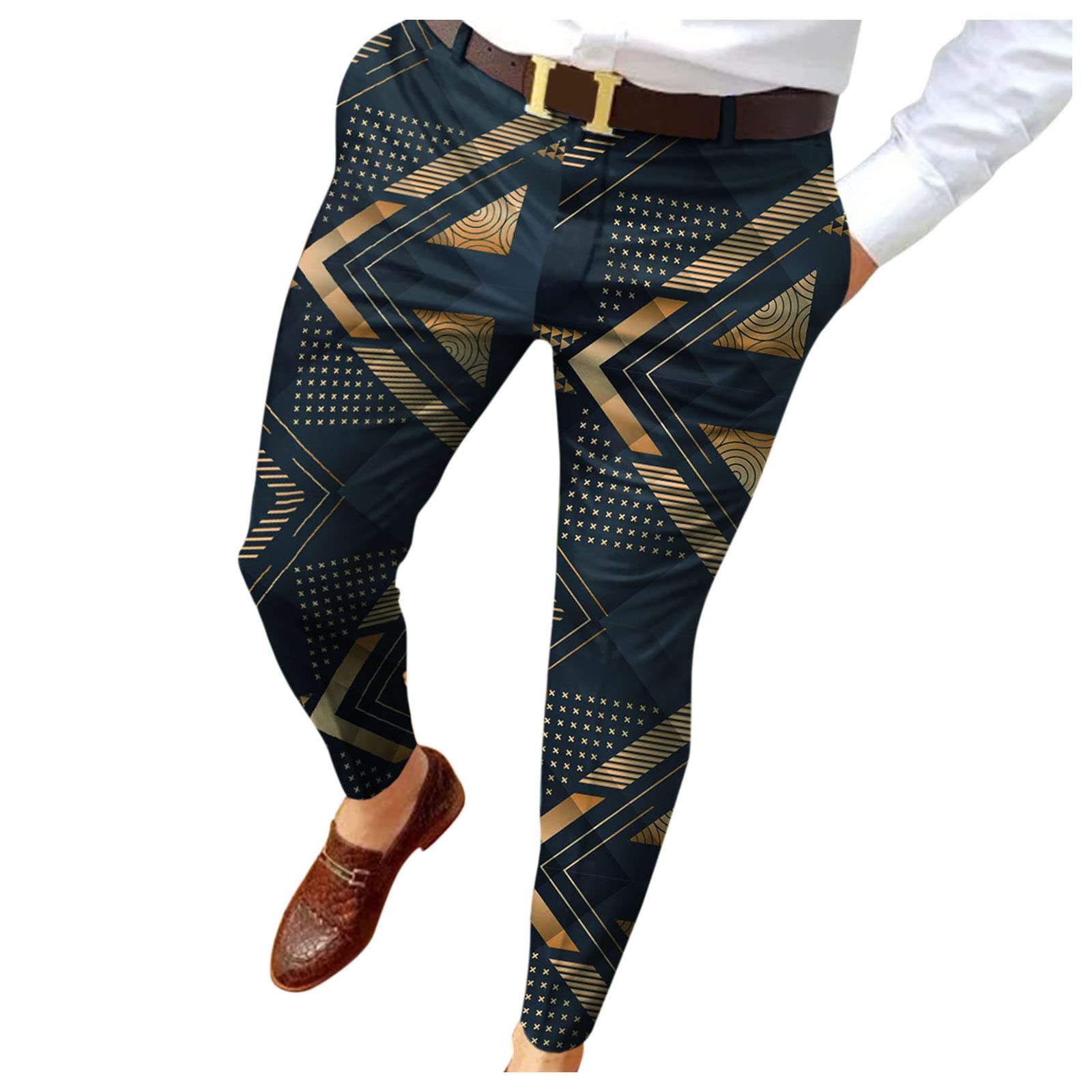 Gillberry Men's Slim Fit Plaid Dress Pants - Stretch Formal Business Casual Pants for Office, Wedding & Outdoor Events