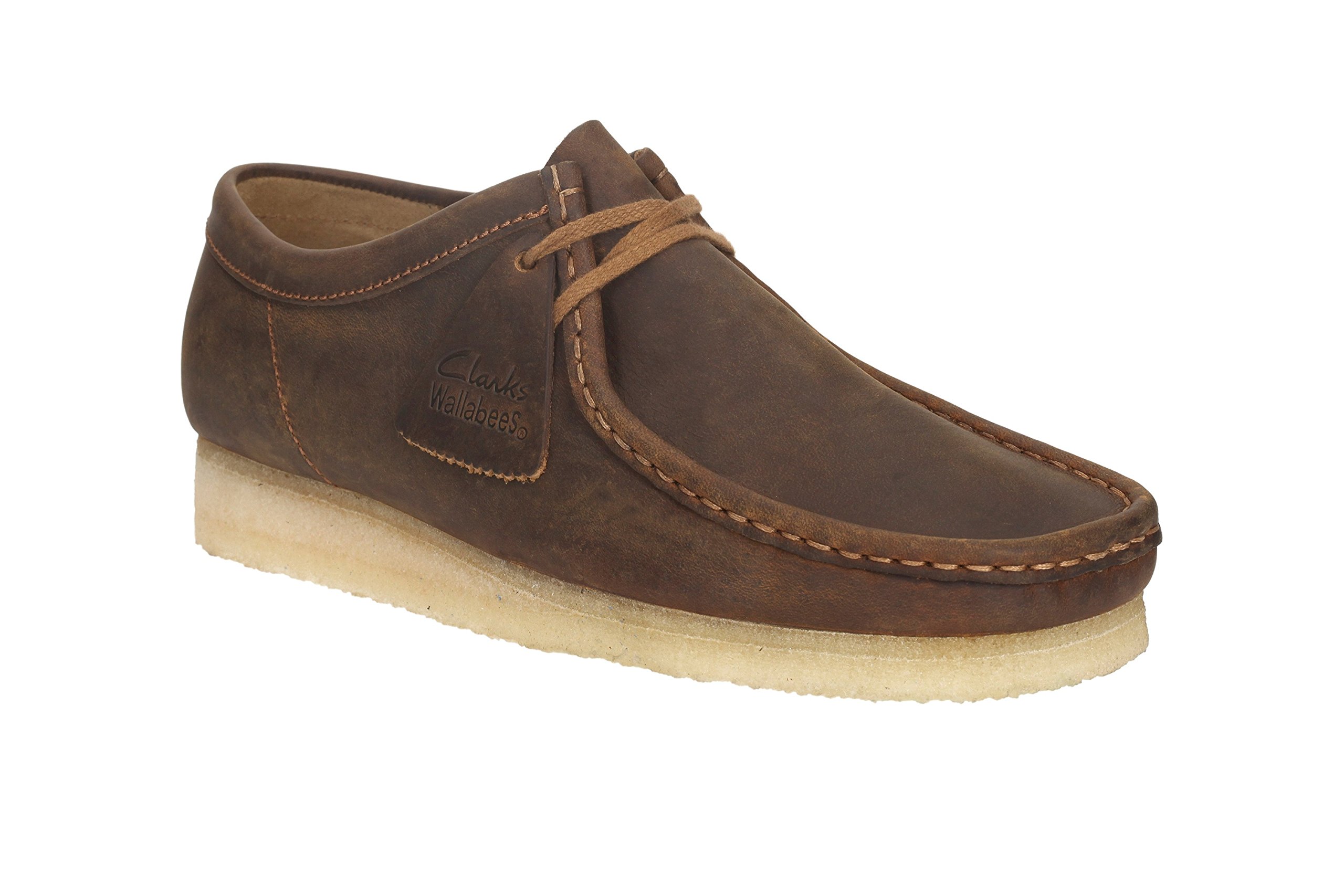 Clarks Originals Men's Wallabee Beeswax Brown Leather Casual Shoes - Comfortable Moccasin Style for Everyday Wear & Office
