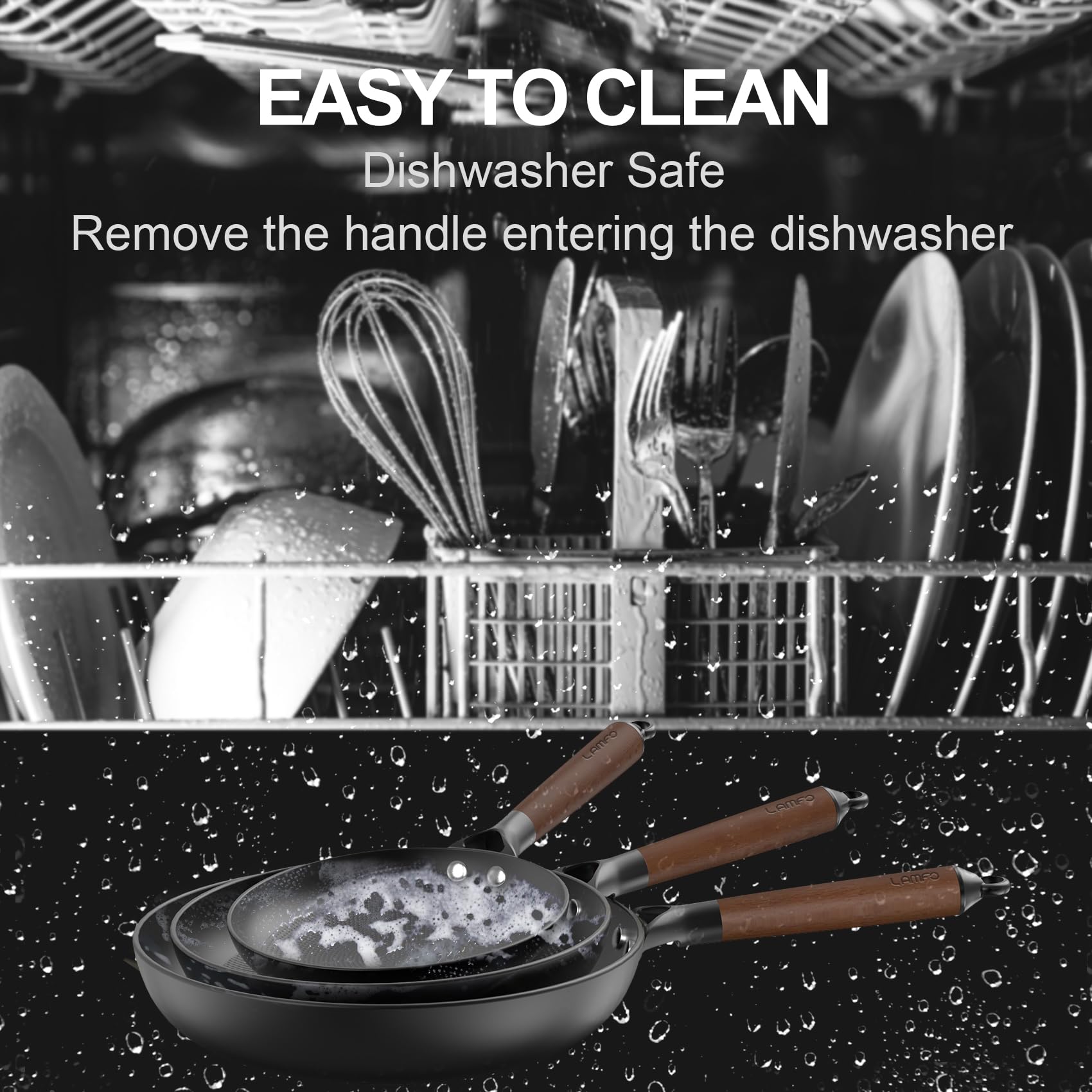Non-Stick Cast Iron Skillet Set - 8/10/12 Inch PFAS-Free Cookware | Oven & Dishwasher Safe | Perfect for Eggs, Pancakes & Steak | Ideal for Home Cooking, Camping & Valentine's Day Gifts