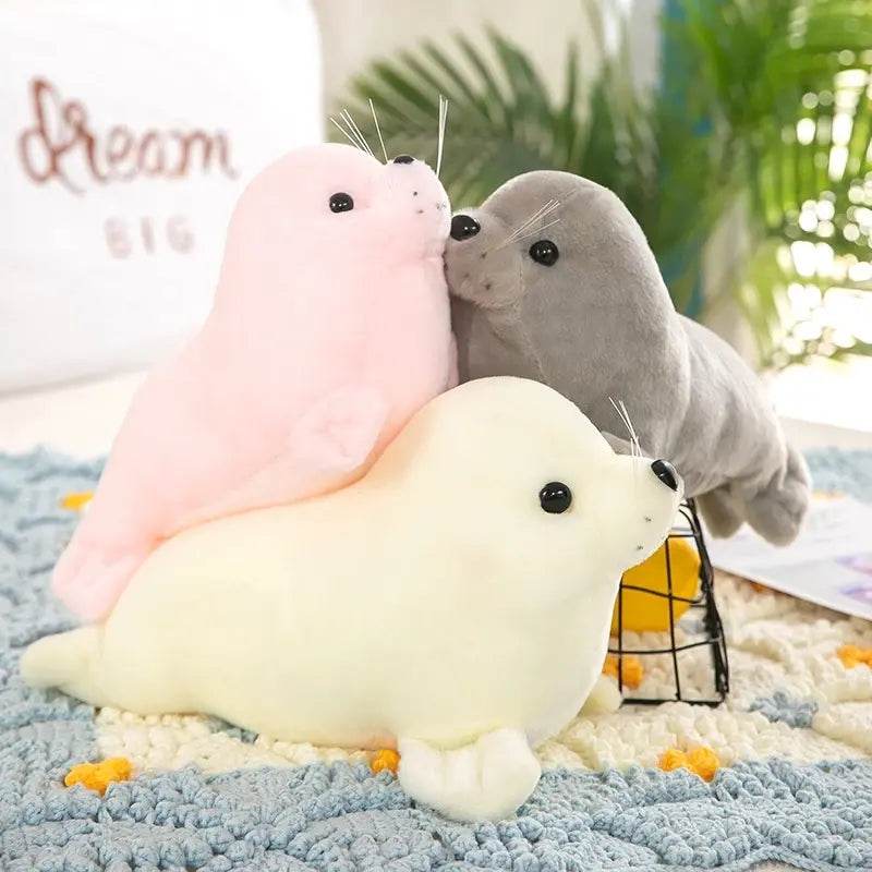 Adorable Kawaii Baby Seal Plush Toy - Soft Stuffed Animal for Kids, Gifts, Nursery Decor & Cuddling