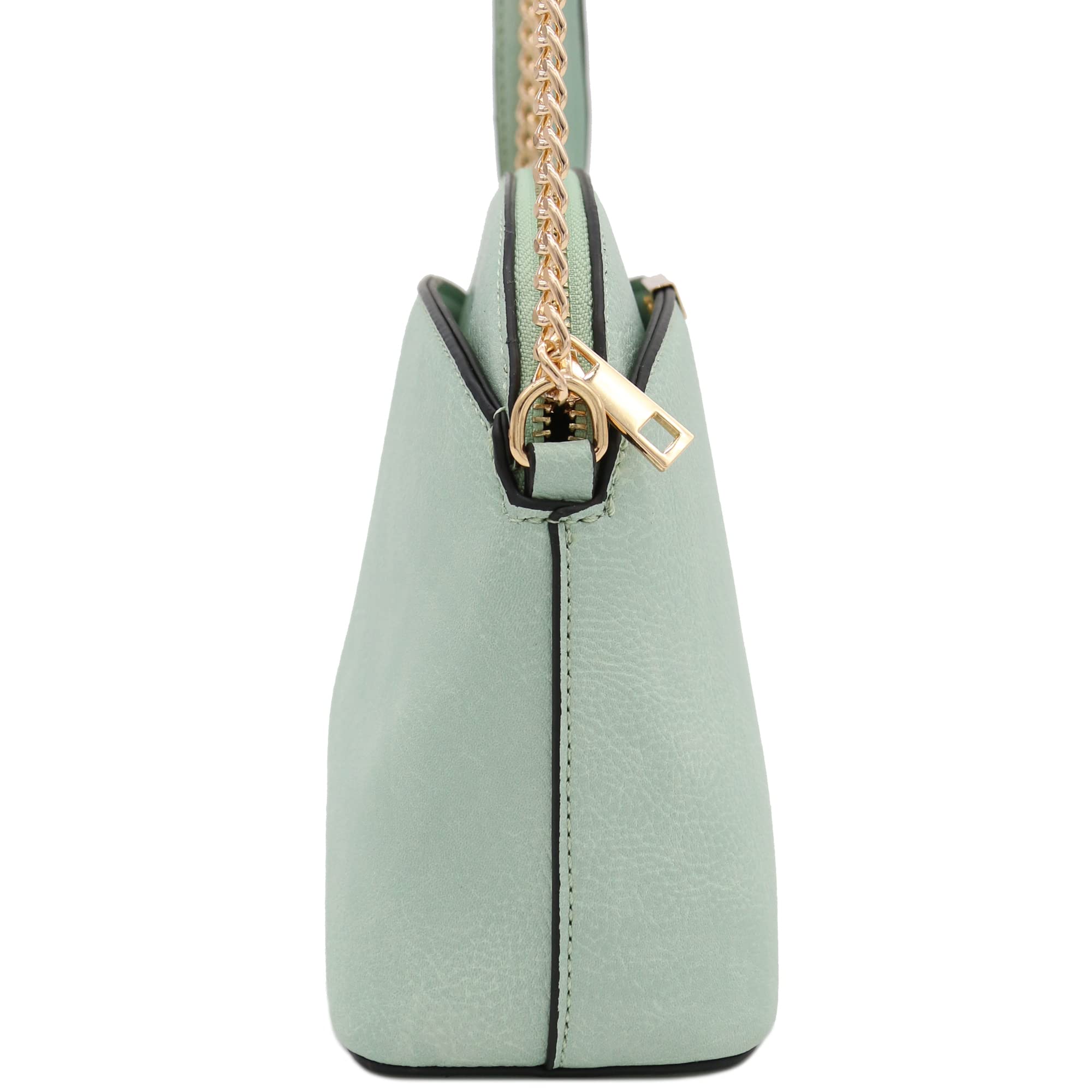 Stylish Faux Leather Mini Dome Crossbody Bag with Adjustable Chain Strap - Perfect for Women's Everyday Use, Date Night & Travel Accessories