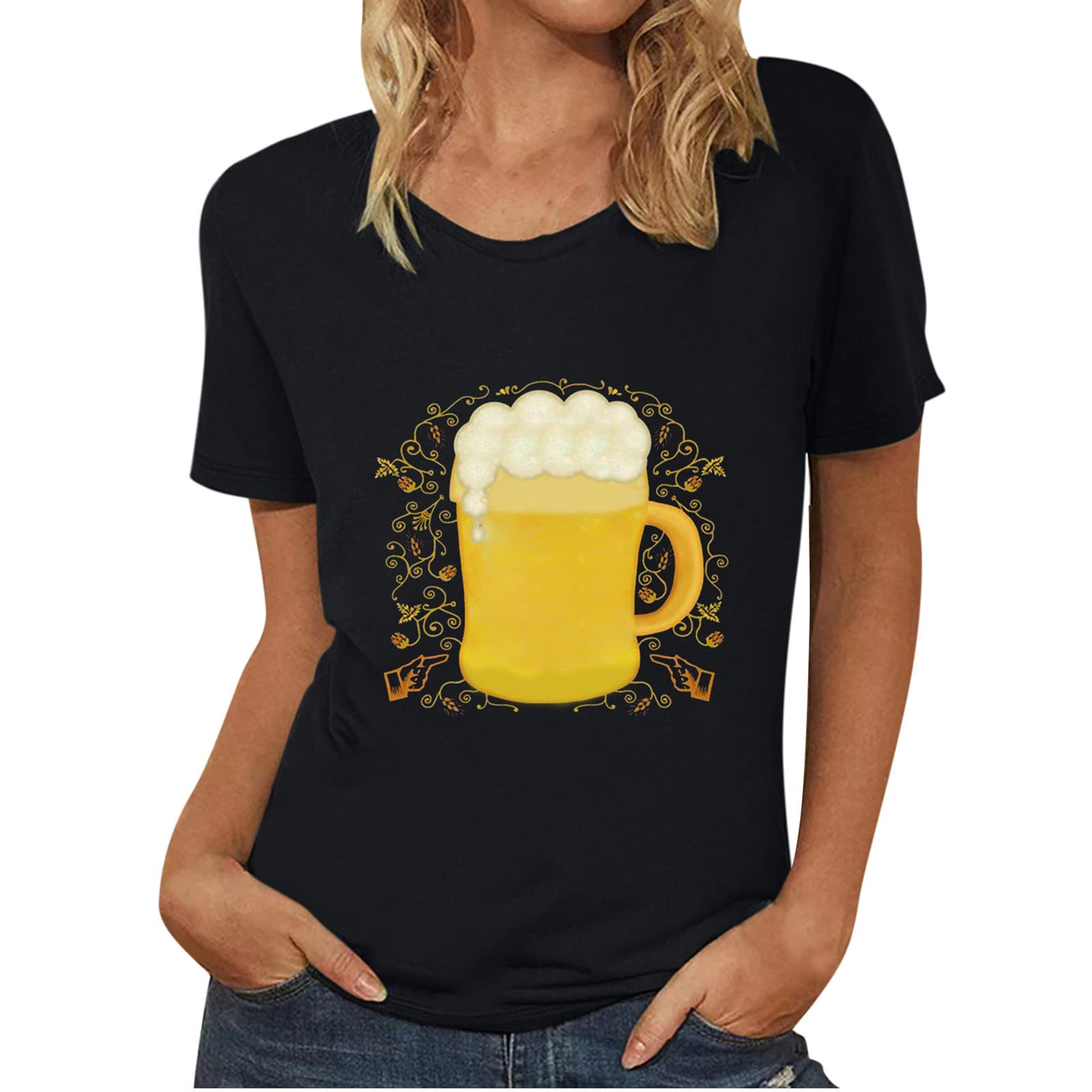 Women's Blouses & Tops - Elegant Short Sleeve Tunic Tops, Casual Cold Shoulder Loose Blouse, Summer Tee Shirt for Work, Party & Everyday Wear
