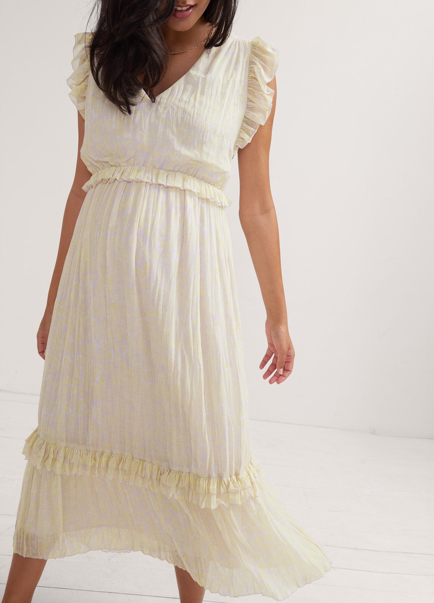 Luna Dress for Women - Elegant Flowy Midi Dress with Short Sleeves & V-Neck | Perfect for Summer, Beach, Date Night & Casual Wear
