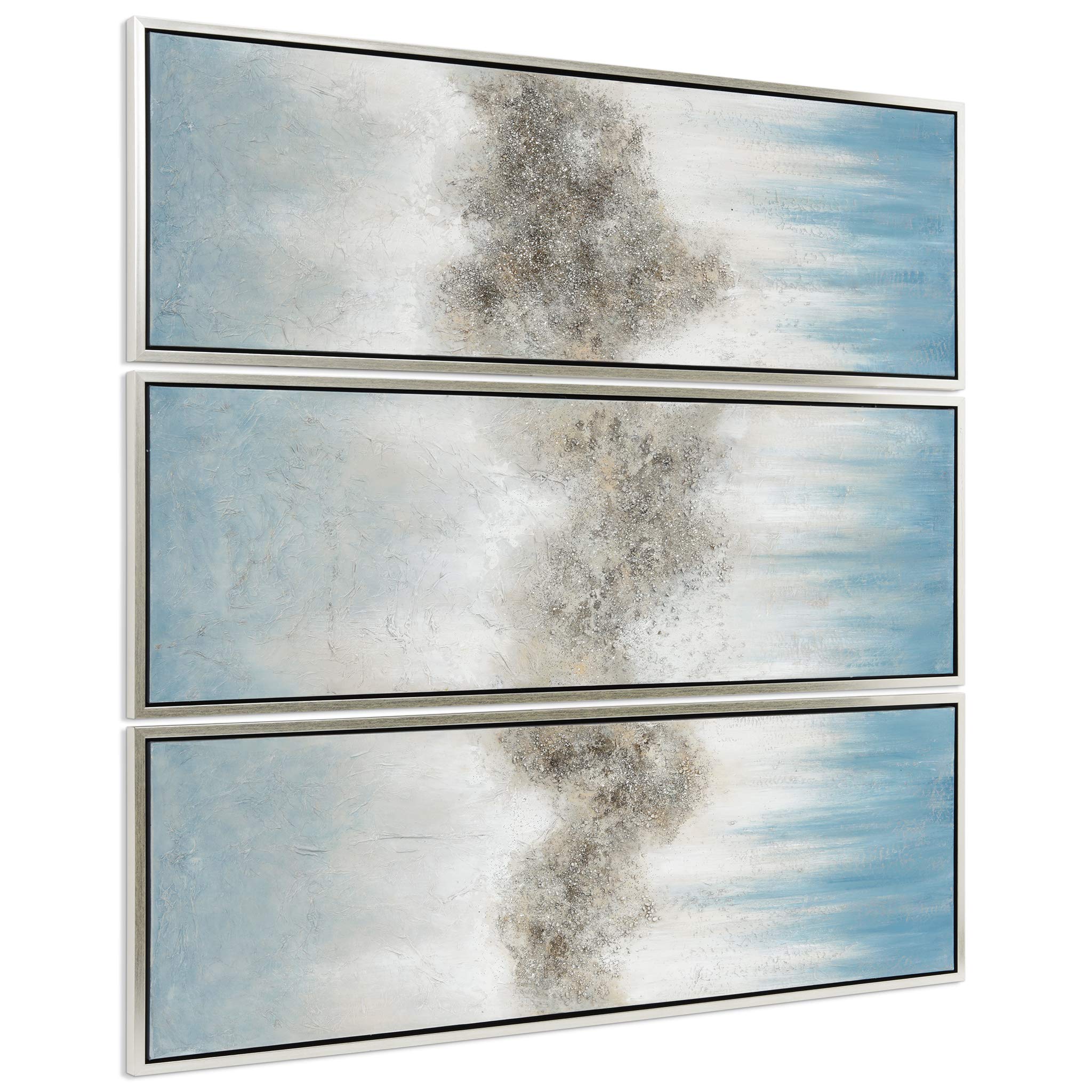 Martin Edwards Abstract Wall Art - Hand Painted Textured Canvas Triptych Set 60x20 Inches - Modern Home & Office Decor for Living Room, Bedroom, Dining Area