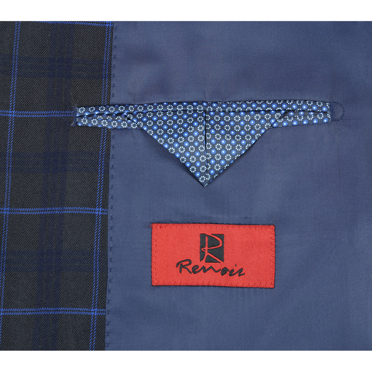 Renoir Blue Alessandro Vitello Slim Fit Checked Suit for Men - Blue 293 27 | Business Attire & Formal Events | Office Wear & Wedding Suits