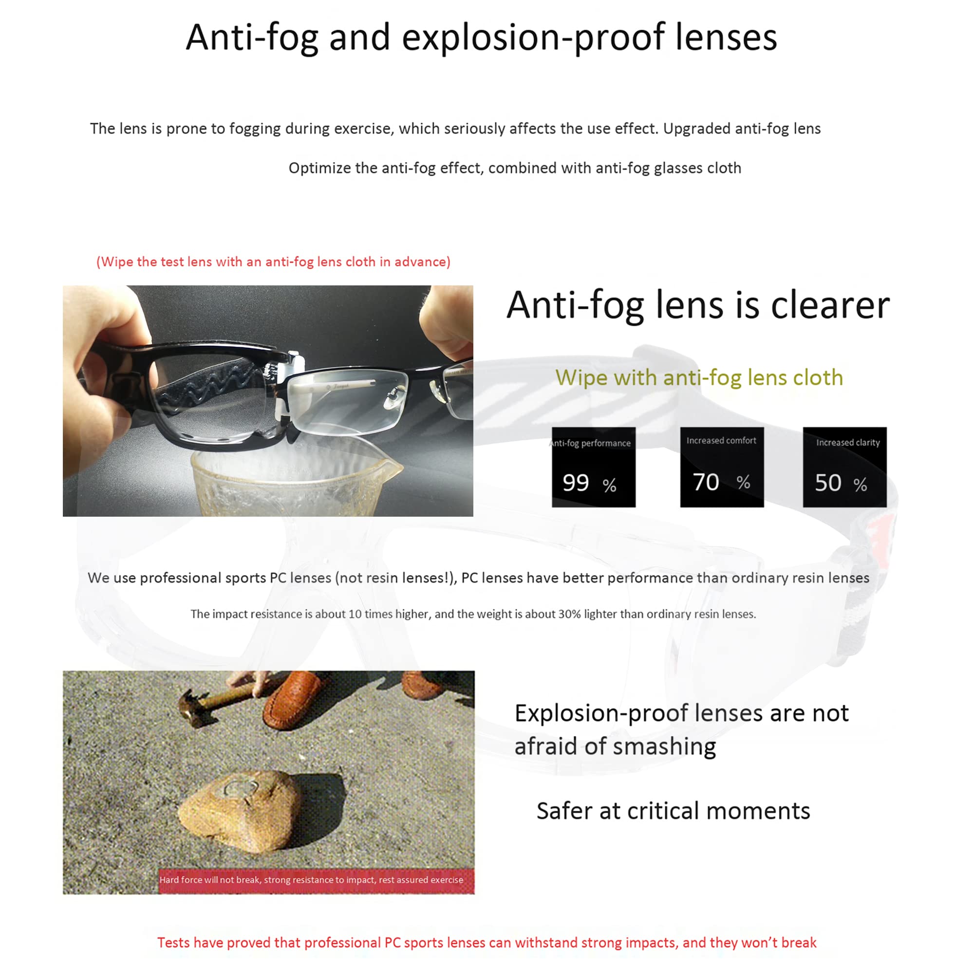 Anti-Fog Sports Goggles for Men - Protective Basketball Eyewear with Clear Vision - Perfect for Basketball, Cycling & Outdoor Activities