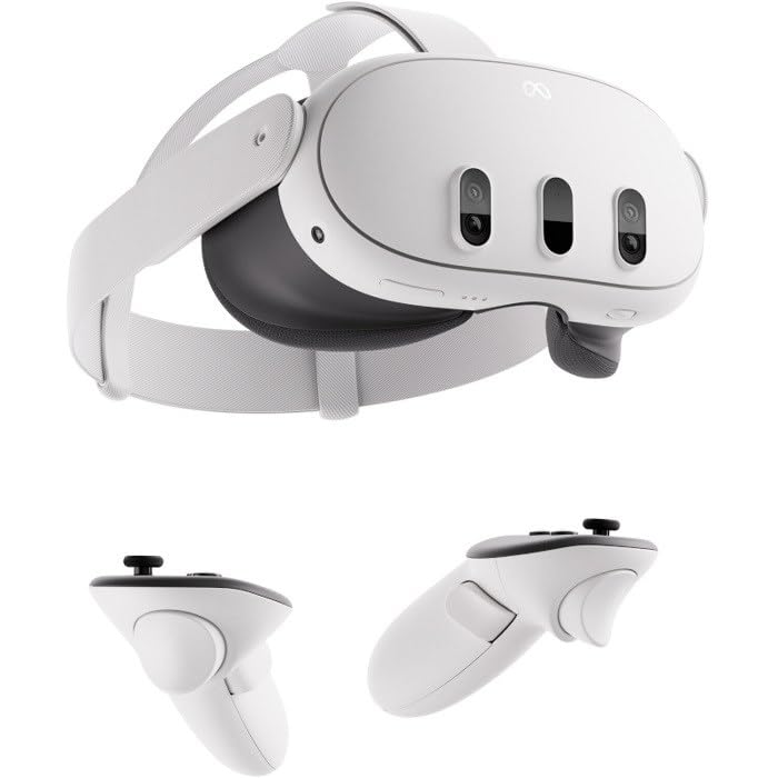 Meta Quest 3 128GB VR Headset - Advanced Mixed Reality Headset with Powerful Snapdragon XR2 Processor | Wireless VR Gaming, Fitness Workouts, Virtual Travel & Social Experiences (Renewed Premium)