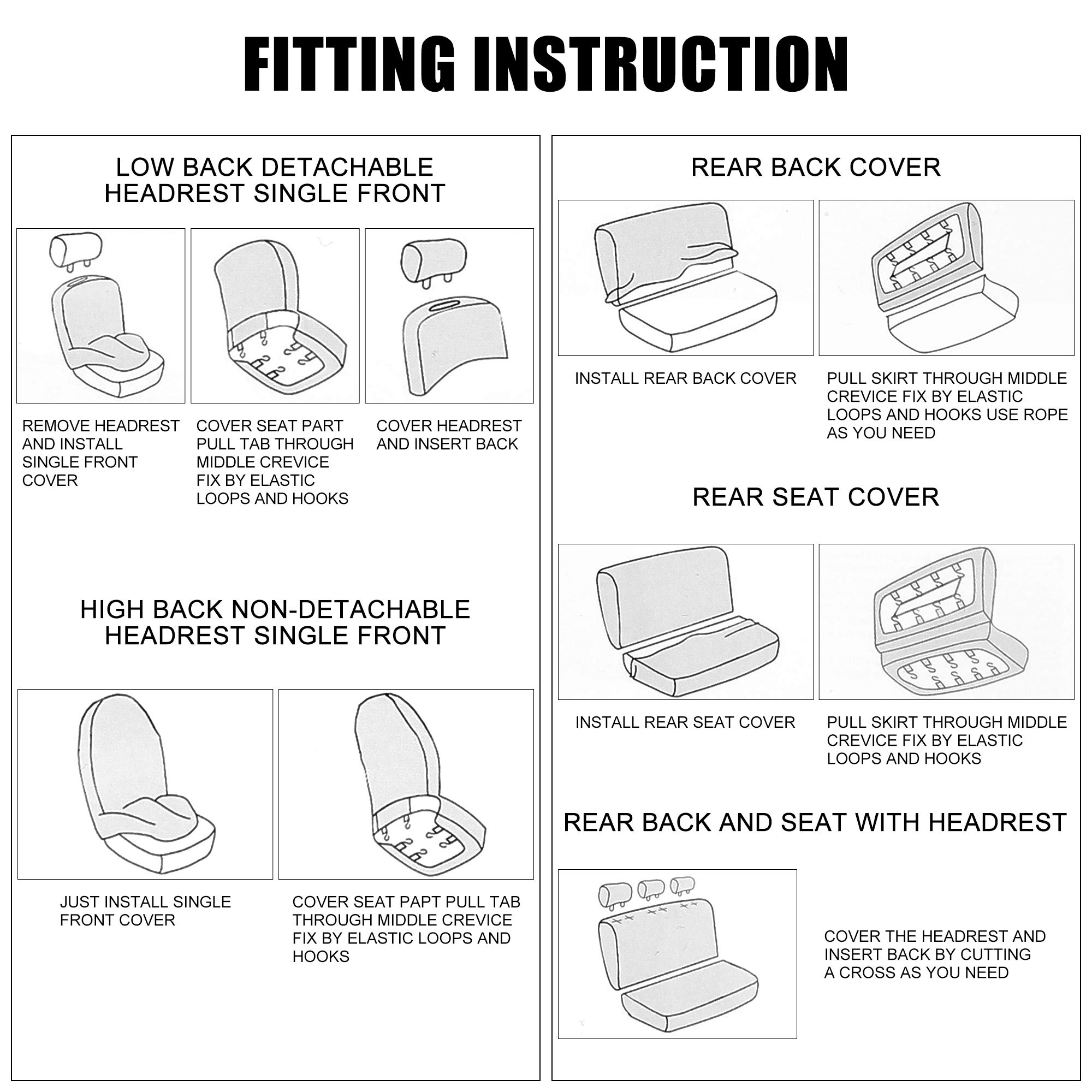 X AUTOHAUX 10-Piece Universal Gray Front Baja Seat Covers Set - Saddle Blanket Style for Cars, SUVs & Trucks | Durable Protection & Stylish Upgrade for Off-Road Adventures & Daily Commutes