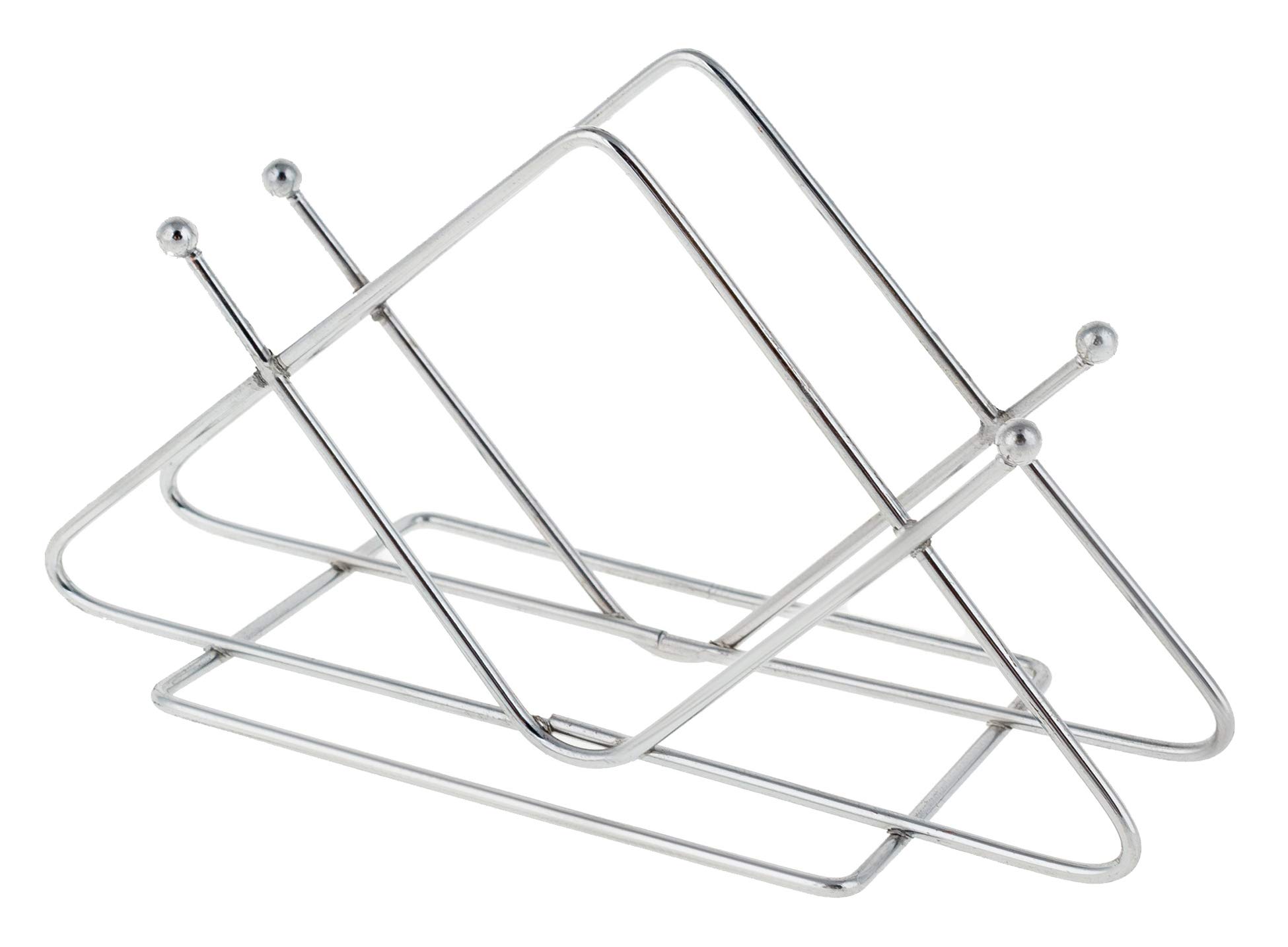 Stainless Steel Chrome Napkin Holder - Triangular Metal Napkin Stand for Kitchen Table - Durable & Stylish Napkin Dispenser for Dining Room, Restaurant, and Party Decor