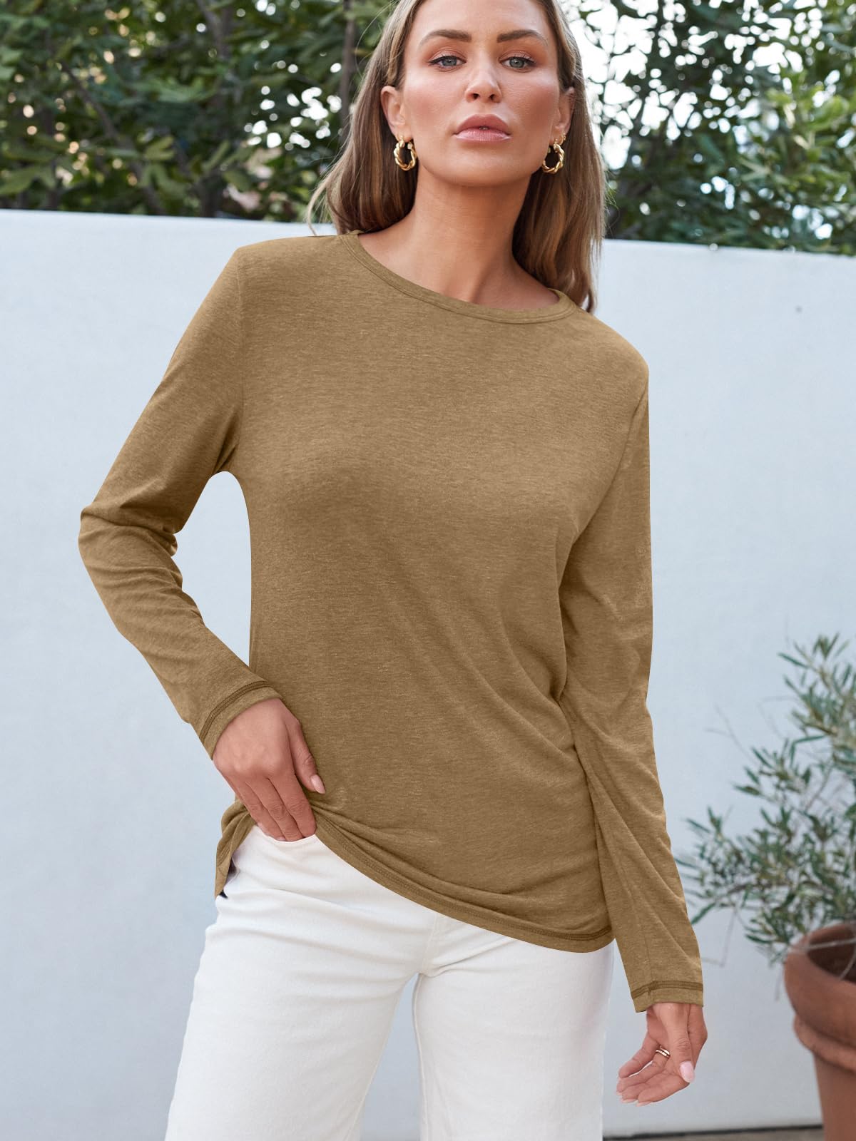 2025 AUTOMET Women's Long Sleeve Spring Tops - Plus Size Workout Tees & Fall Outfits | Gym, Yoga, Running & Casual Wear