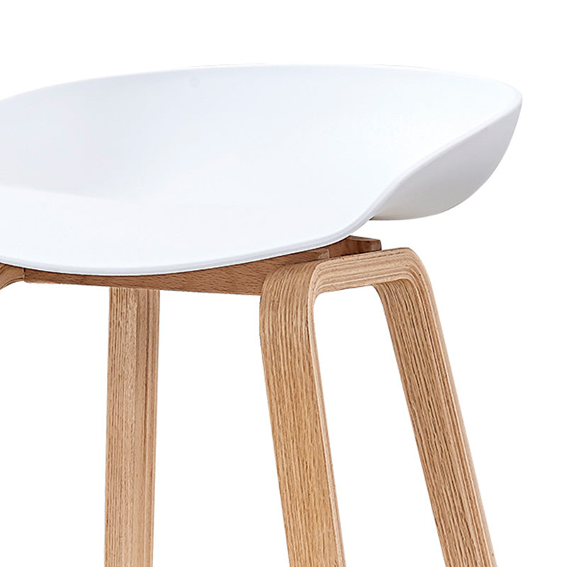Premium NORTE Bar Stool - Natural & White Wooden Counter Height Stool for Kitchen Island, Breakfast Bar & Home Decor