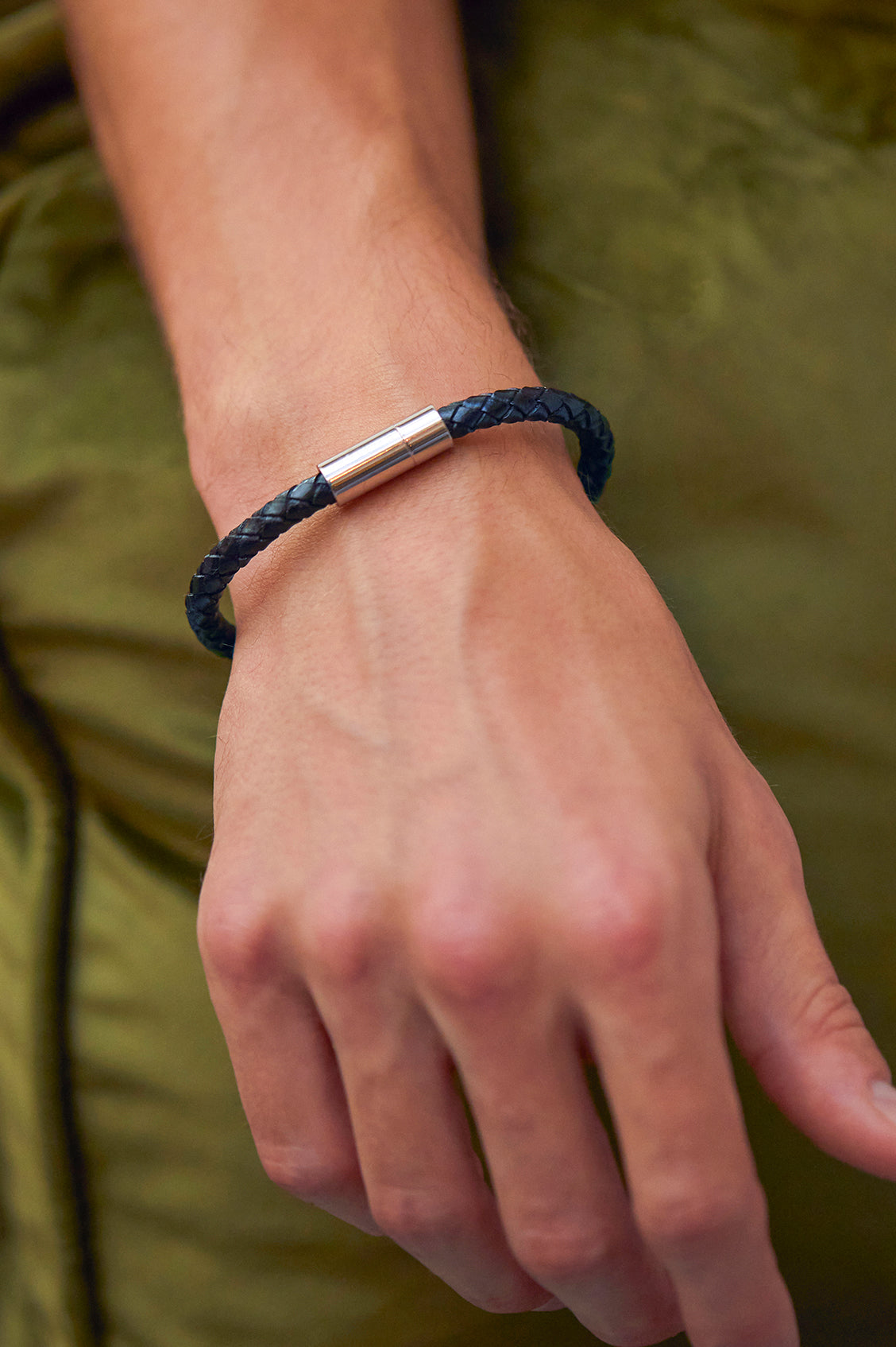 Men's Genuine Leather Single Braided Wrap Bracelet - Stylish & Durable for Casual & Formal Wear