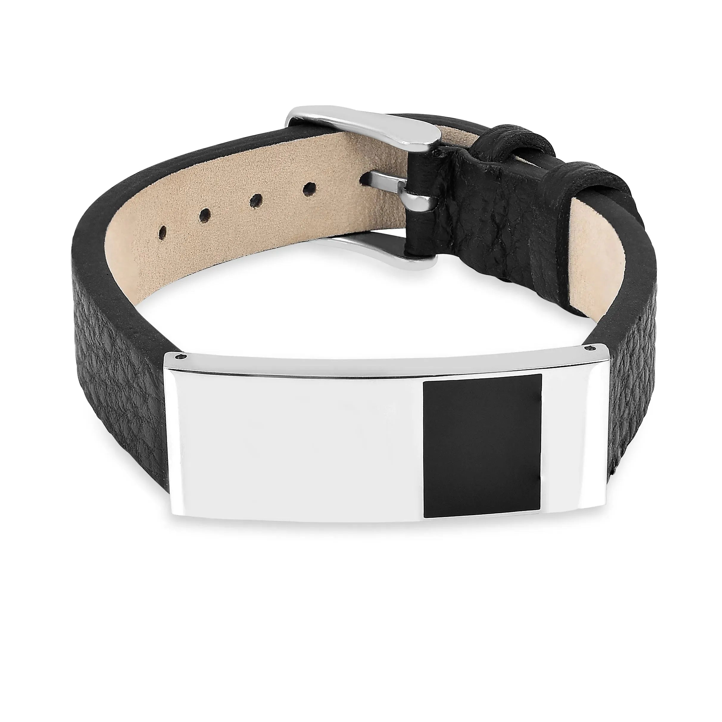Authentic Black Leather Bracelet for Men - Stylish & Durable Handmade Leather Cuff - Perfect for Casual Wear, Gifts & Everyday Fashion Accessories