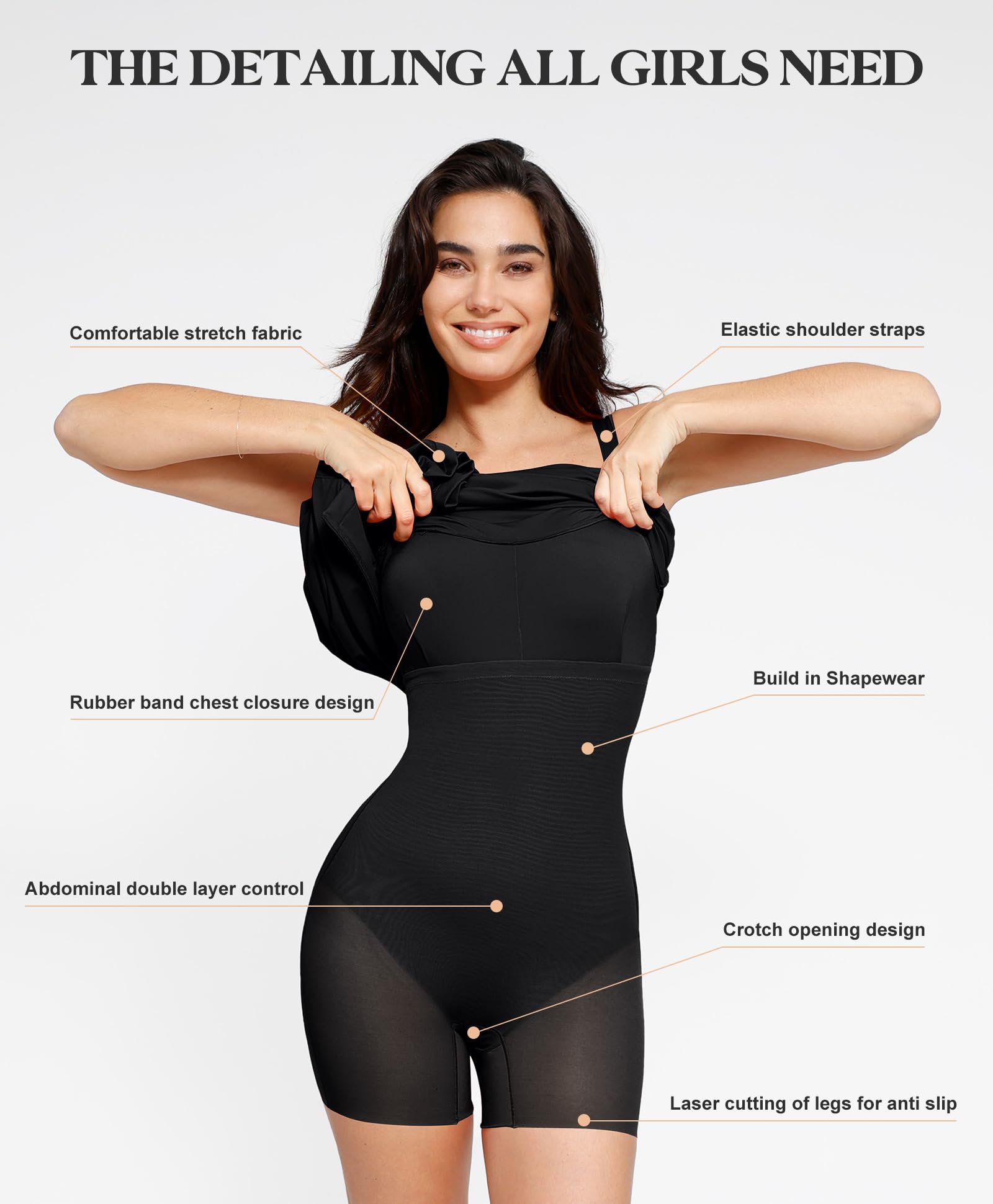 Popilush Shapewear Dress - Slimming Bodycon Maxi Dress with Built-in Shapewear | 2025 Trending Women's Dresses for Weddings, Parties & Special Occasions