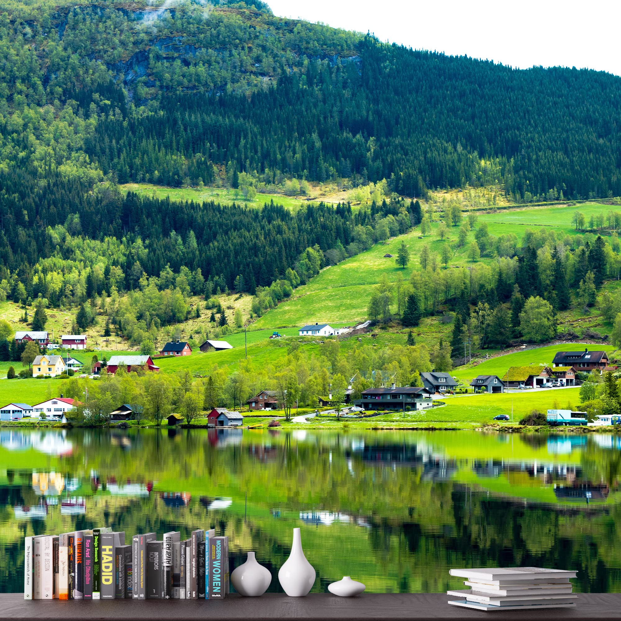 IDEA4WALL Nature Norway Landscape Wall Mural - 100x144 Inch Large Removable Peel & Stick Wallpaper for Bedroom Decor | Beautiful Scenic Wall Sticker for Home, Office & Nursery