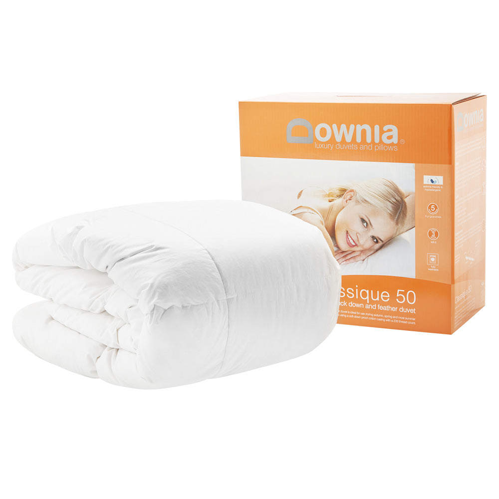 Classique 50 Collection Premium Down & Feather Quilt for Single Bed - Ultra Soft All-Season Comforter for Cozy Bedroom & Guest Room Comfort